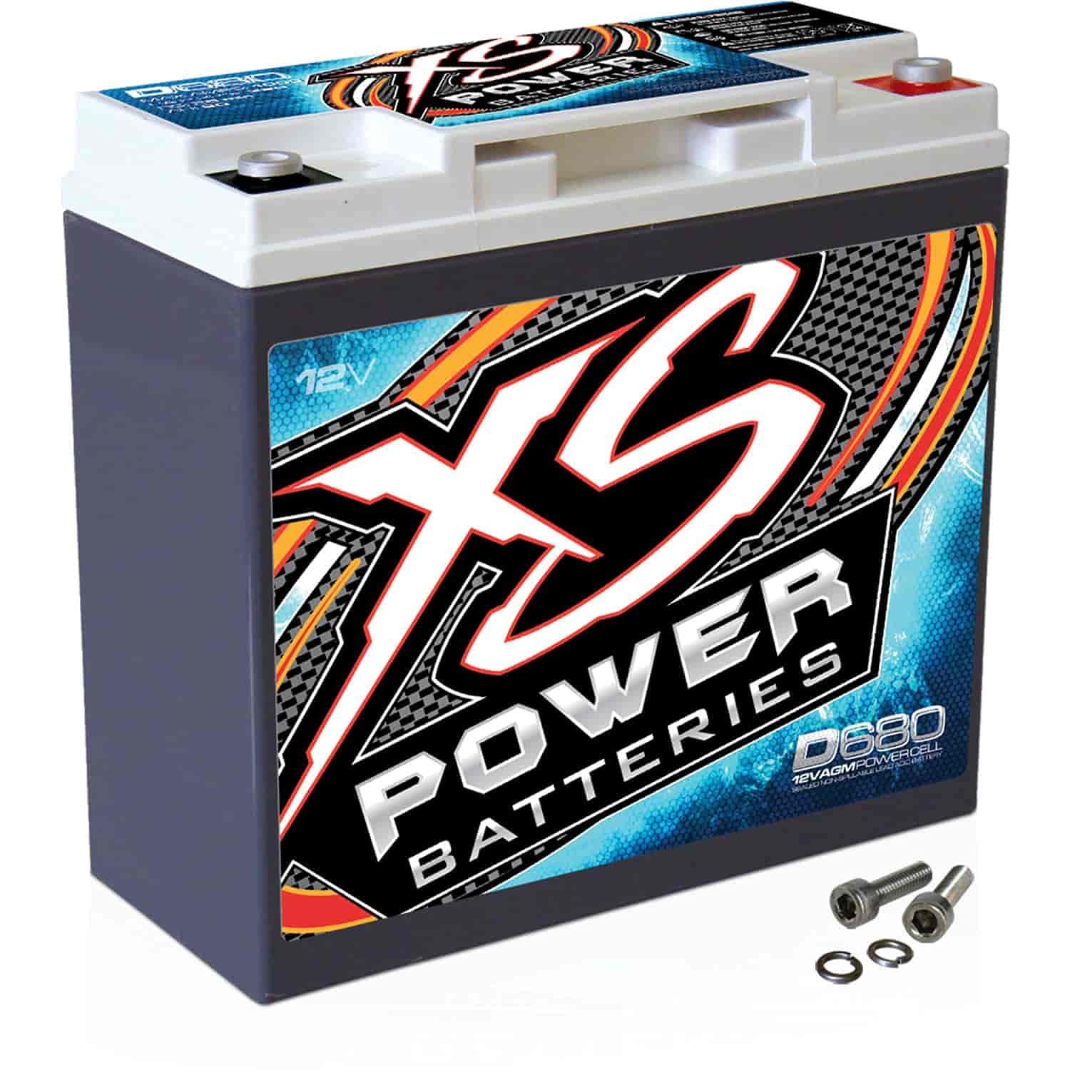 XS Power D680 1000 Amp AGM Battery with M6 Terminal Hardware  12 Volt 20Ah 370CA Deep Cycle AGM Battery for Car Audio Stereo Sy