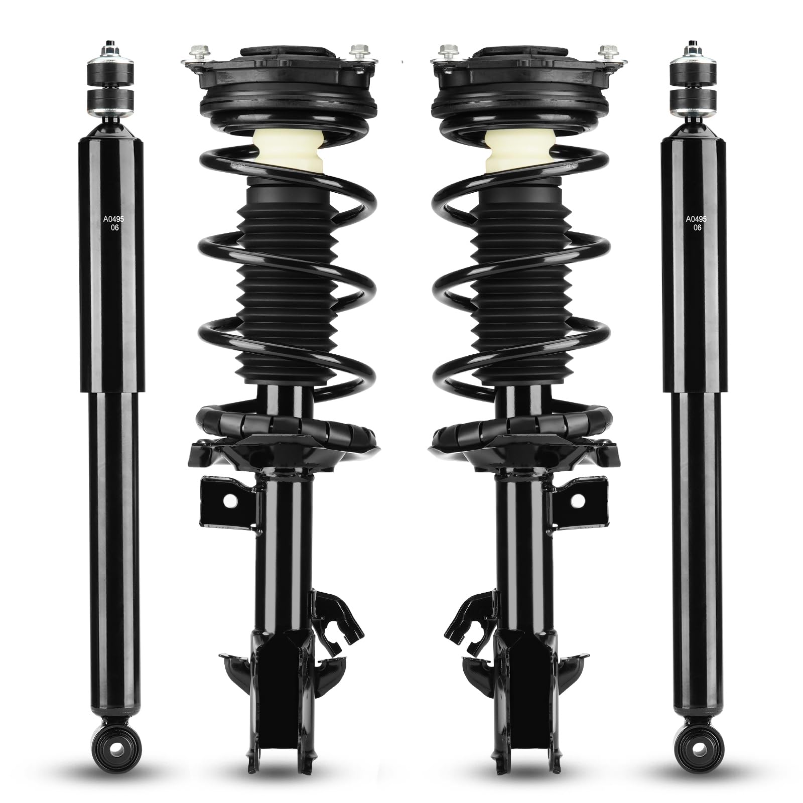 Front & Rear Quick Struts Shocks w/Coil Springs for 2007-2011 Nissan Versa (All Models), 2012 Nissan Versa (ONLY 1.8L S/SL Hatch
