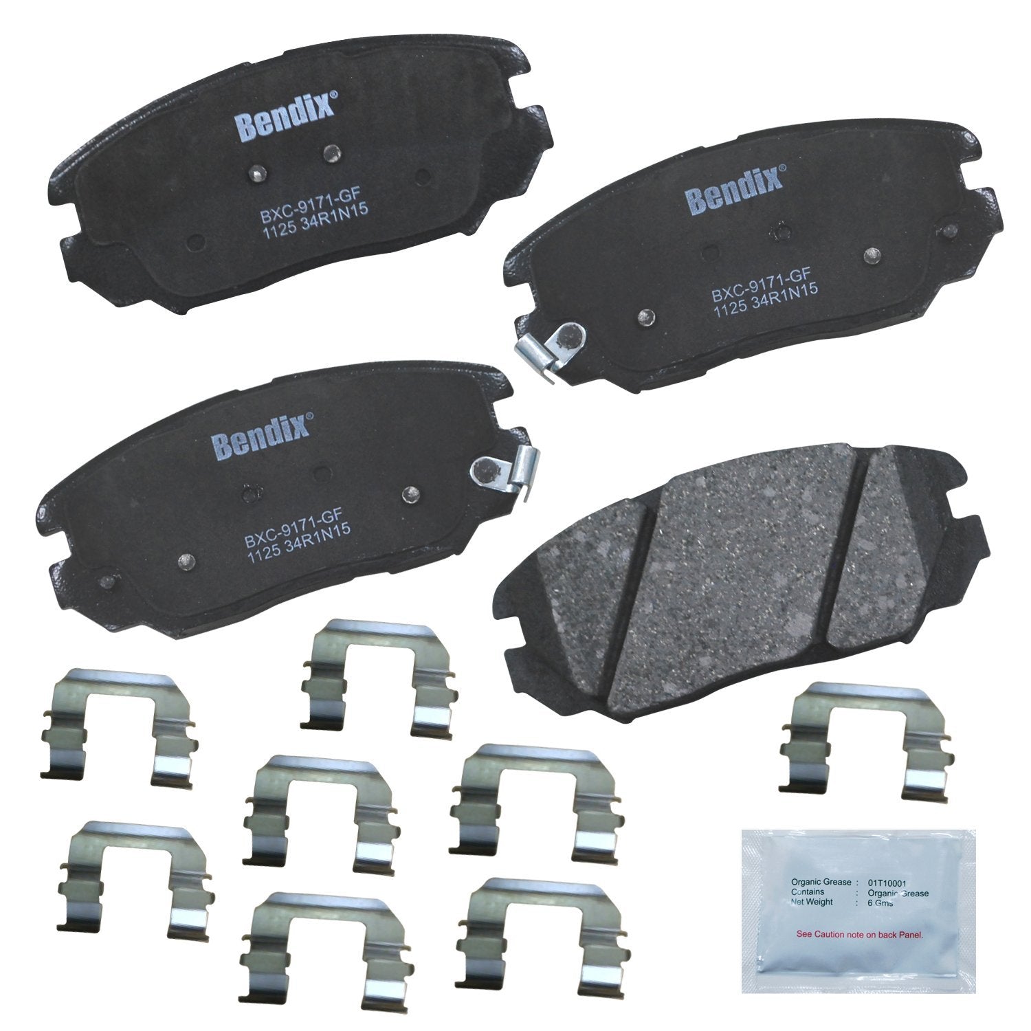 Bendix Priority1 Cfc1125 Ceramic Front Brake Pads For Hyundai Azera 2011-2006, Sonata 2010-2006, Kia Amanti 2009-2007