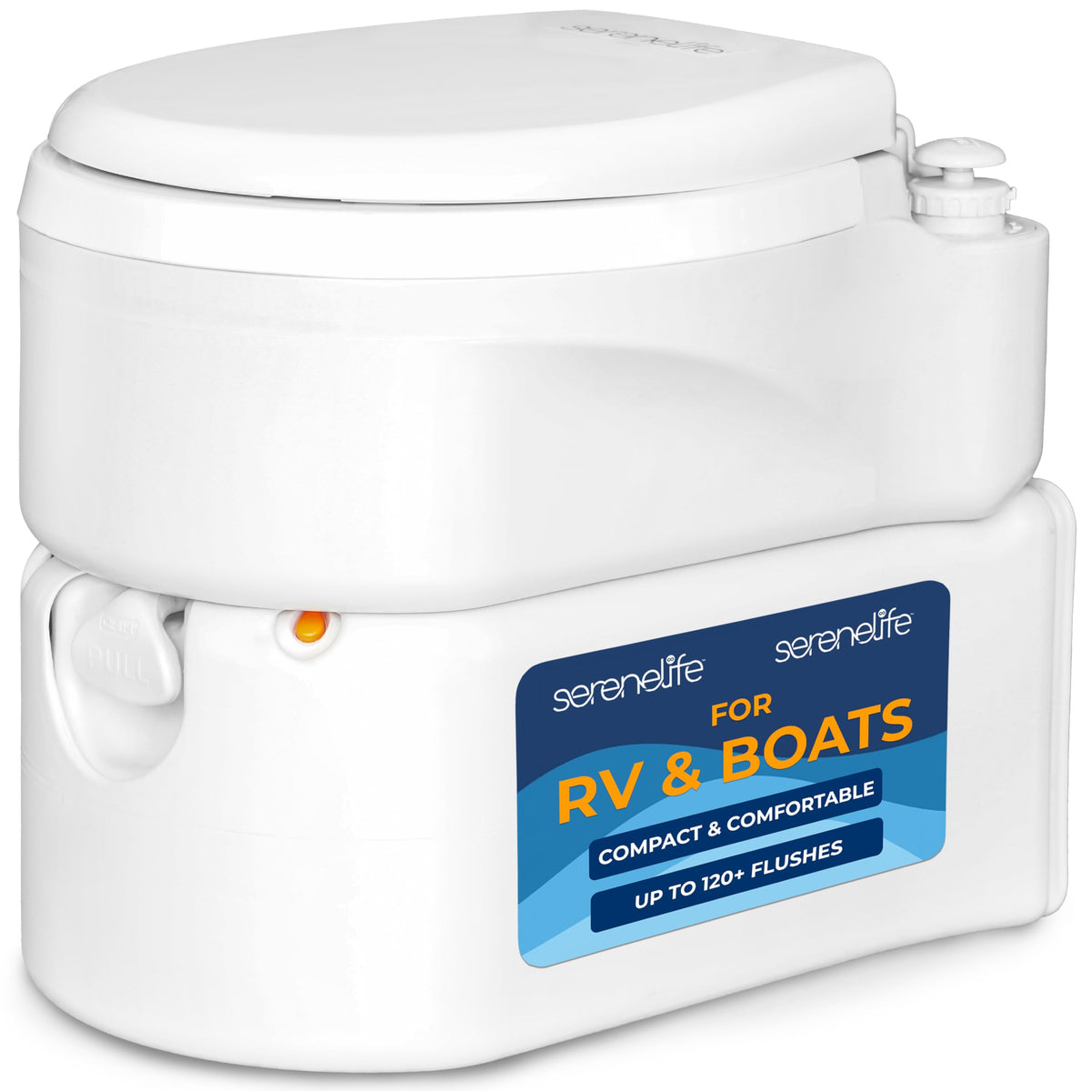 Serenelife Portable Rv & Boat Cassette Toilet - 6.3 Gal Waste Tank, 4.5 Gal Freshwater, 120+ Flushes, Leak-Proof, Water-Saving,