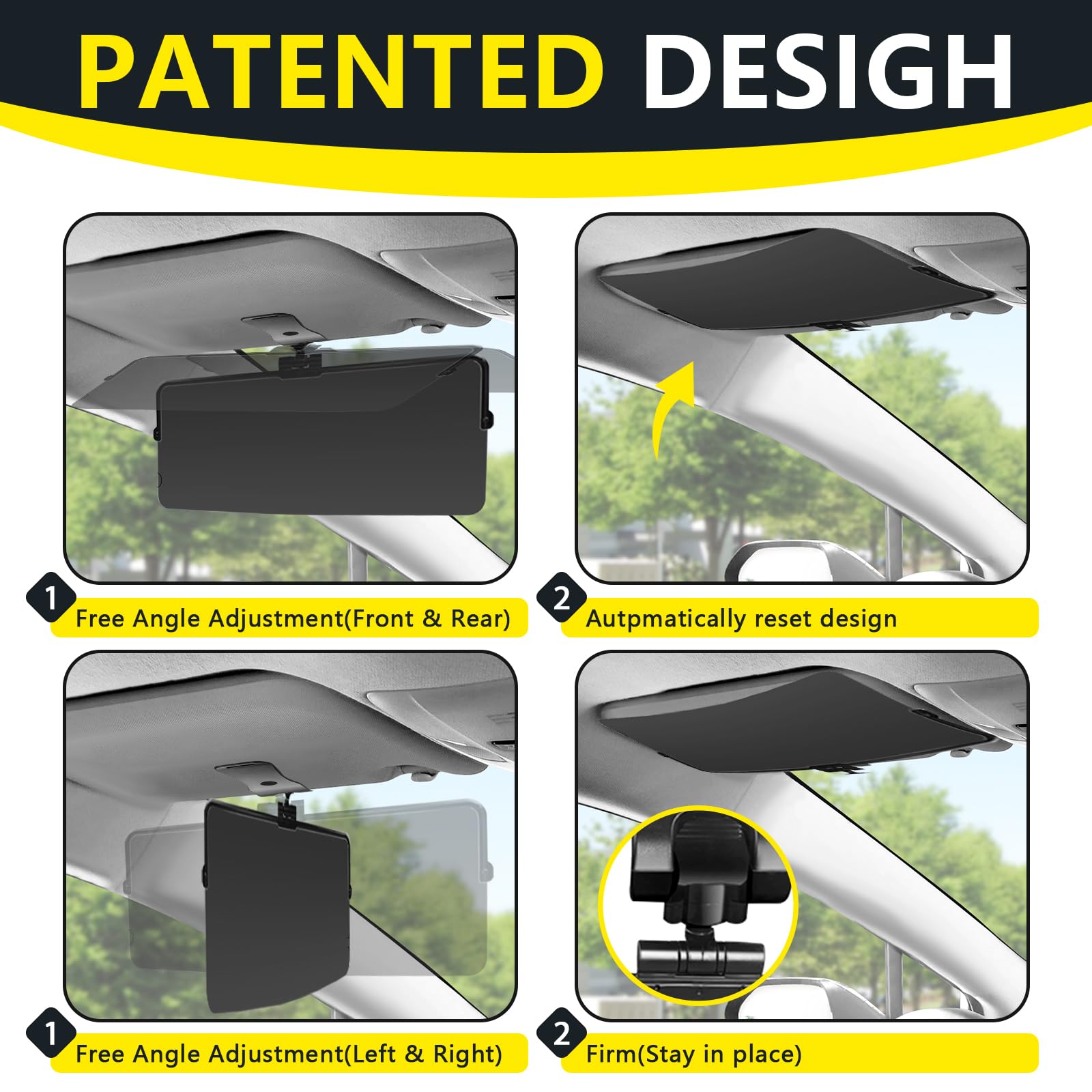 DOOUBAO Sun Visor Extender for Cars, 2 Pack Universal Sun Visor Extender for Car Easy to Install, UV400 Anti-Glare Protects from