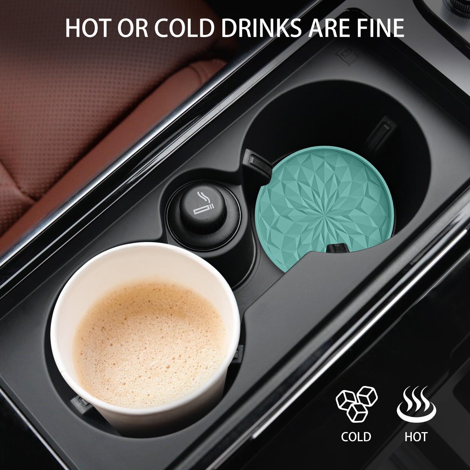 Me.Fan Car Cup Coaster [4 Pack] Silicone Car Coasters/Cup Mats - 2.75In Universal Non-Slip Recessed Car Interior Accessories - C