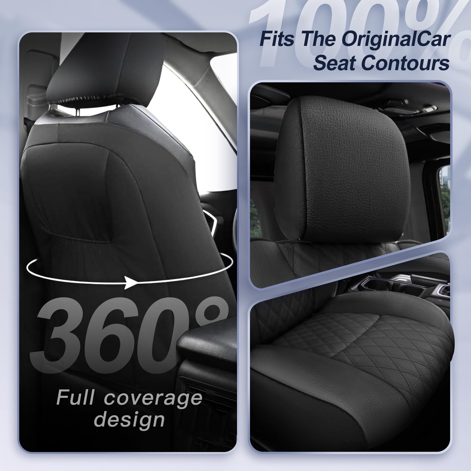 Giant Panda Front Seat Covers For Jeep Wrangler Jl 2018-2024 Sahara Sport Rubicon Unlimited Willys, 2/4 Door,Faux Leather Seat P