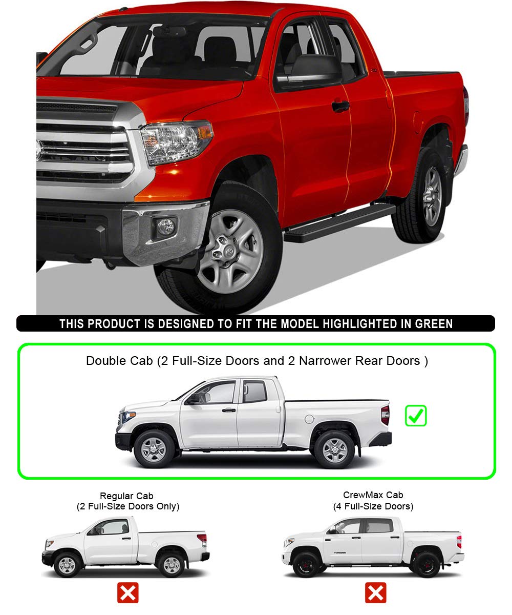 Aps (Black 5 Inches) 304 Stainless Steel Running Boards Nerf Bars Side Steps Compatible With Toyota Tundra 2007-2021 Double Cab
