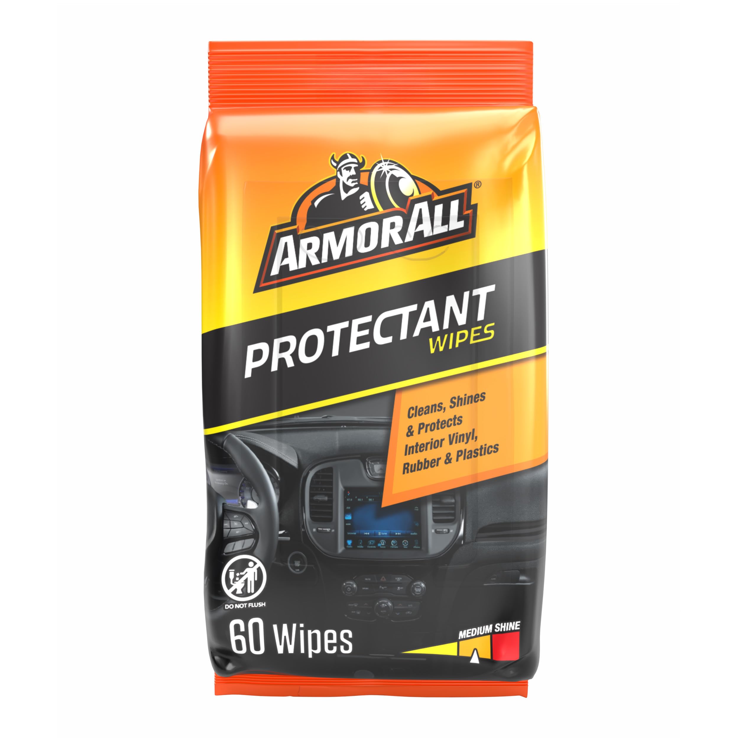 Armor All Car Protectant Wipes, Interior Car Wipes with UV Protection Against Cracking and Fading, 60 Wipes