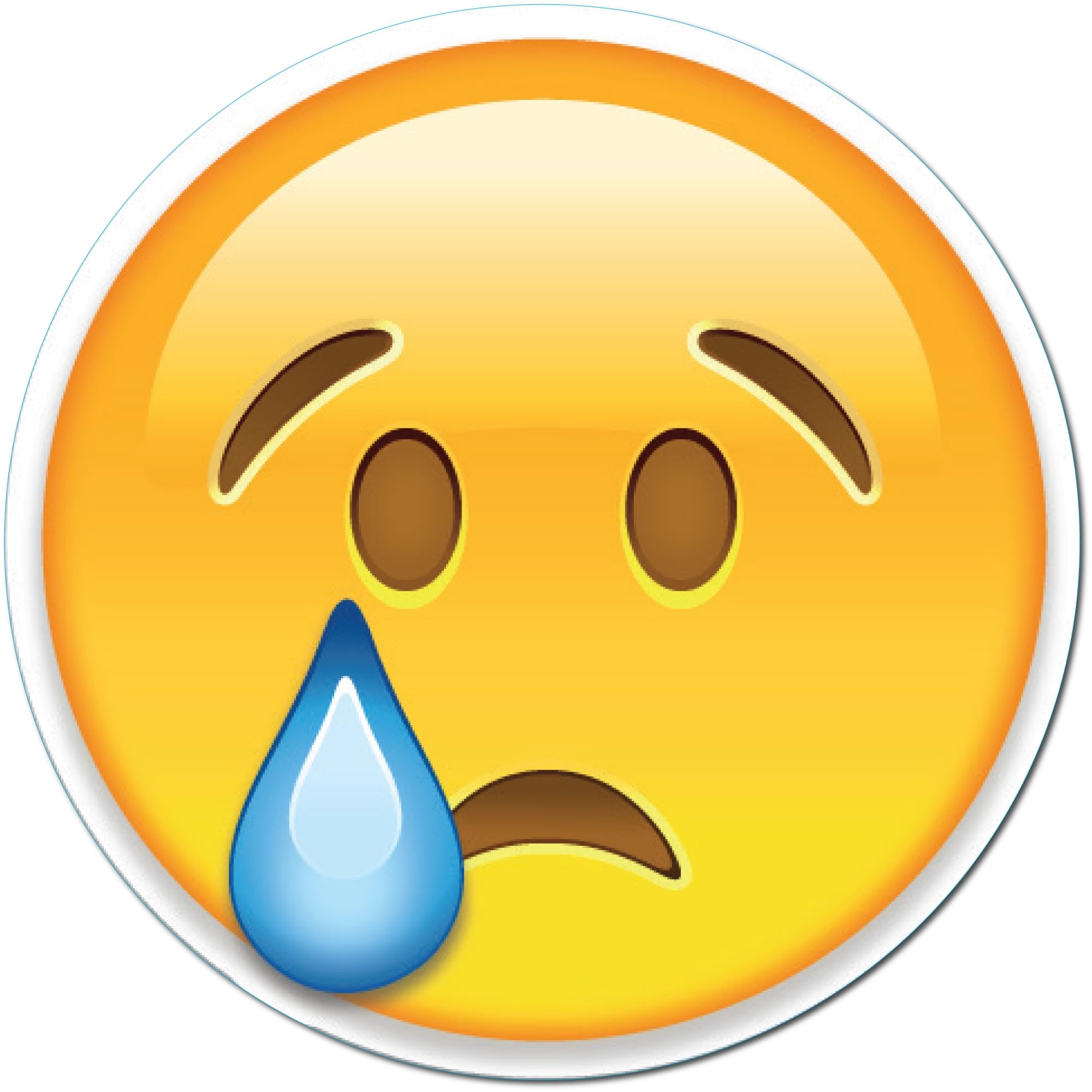 Magnet Me Up Crying Emoticon Magnet Decal, 5 Inch Round, Cute Self-Expression Decorative Magnet For Car, Truck, Suv, Or Any Othe