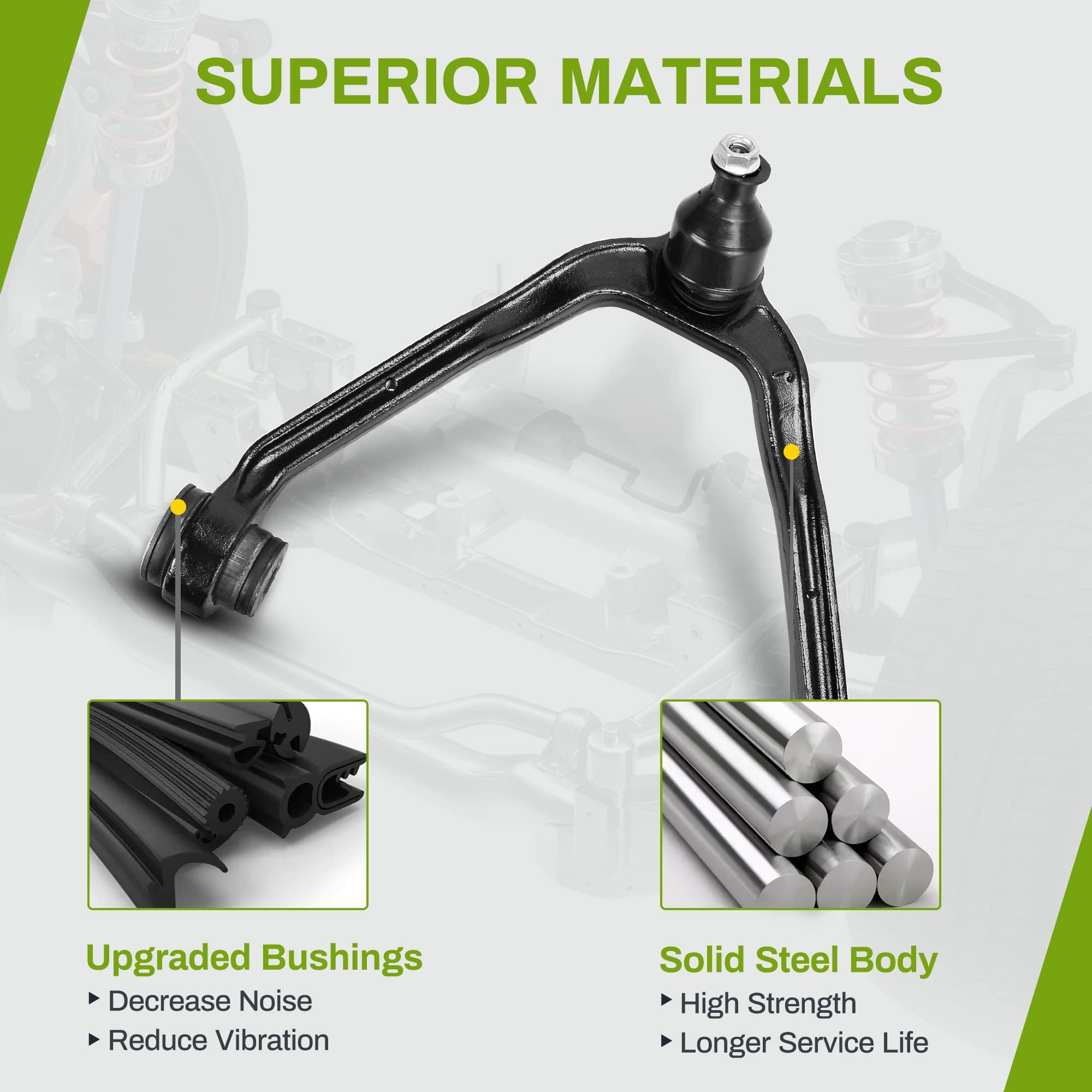Autosaver88 Front Upper Control Arm Kit Compatible With 1999-2007 Chevrolet, 2002-2006 Cadillac Escalade, 1999-2007 Gmc -(4Wd, 6