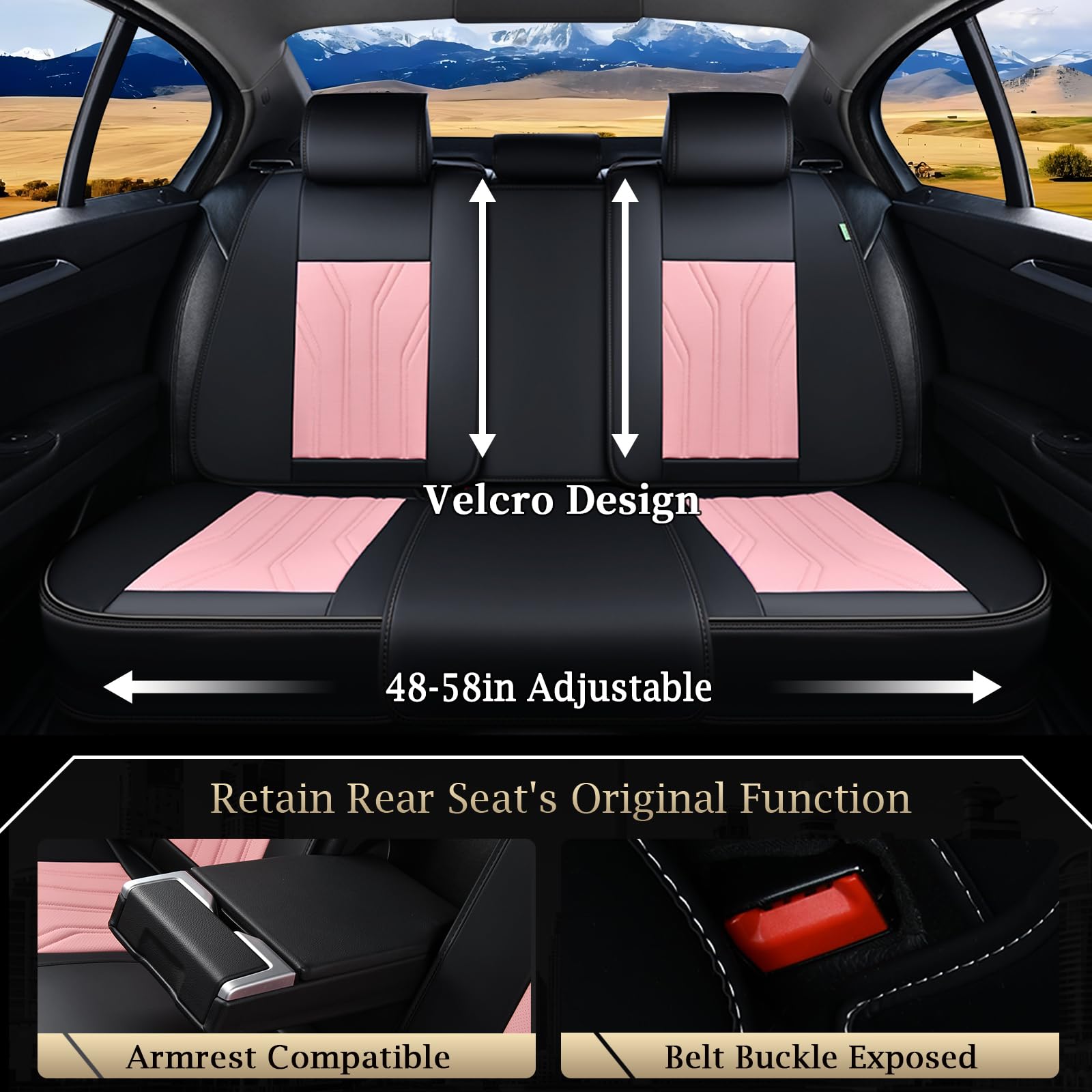 Florich Rear Seat Covers Leather Car Seat Covers Waterproof Back Seat Cover Automotive Seat Covers Universal Seat Cushion Protec