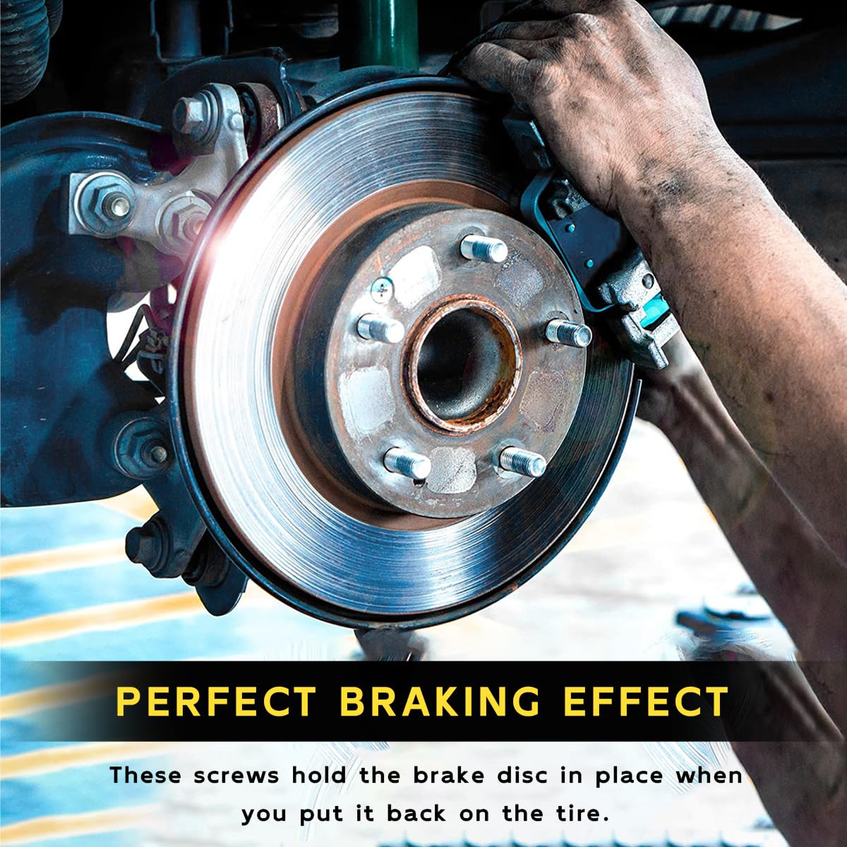 Ohleats 4Pcs Stainless Steel Brake Disc Rotor Screws, Car Front And Rear Retaining Hardware Screw Kit, Replace 93600-06014-0H Fo