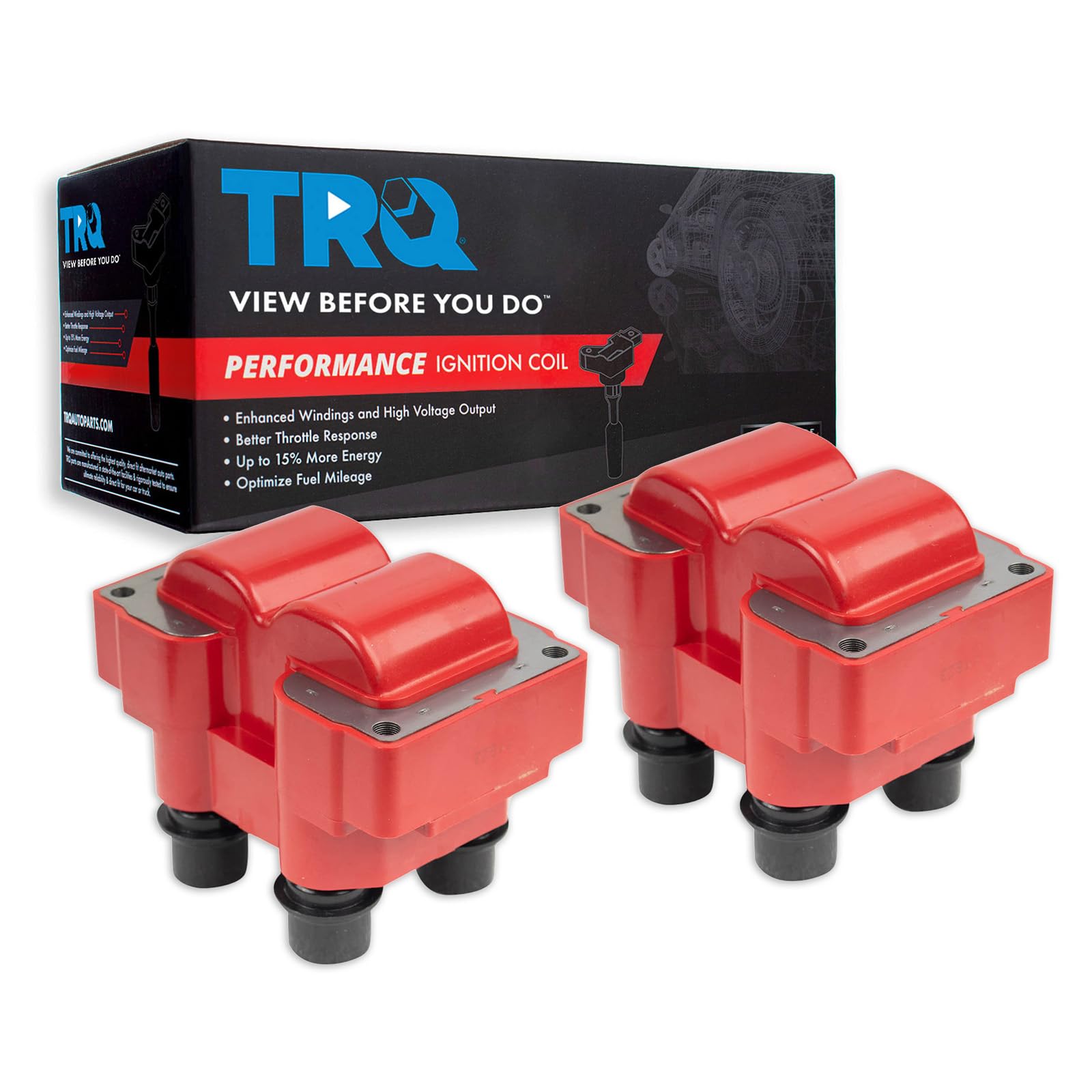 TRQ Ignition Coil Set Compatible with 92-01 Ford 91-97 Lincoln Mercury
