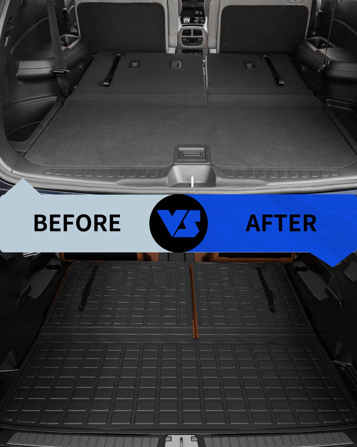 Rongtaod Floor Mats Compatible with 2023 2024 2025 Honda Pilot Trunk Liner Cargo Liner Cargo Mat Back Seat Cover Protector Pilot