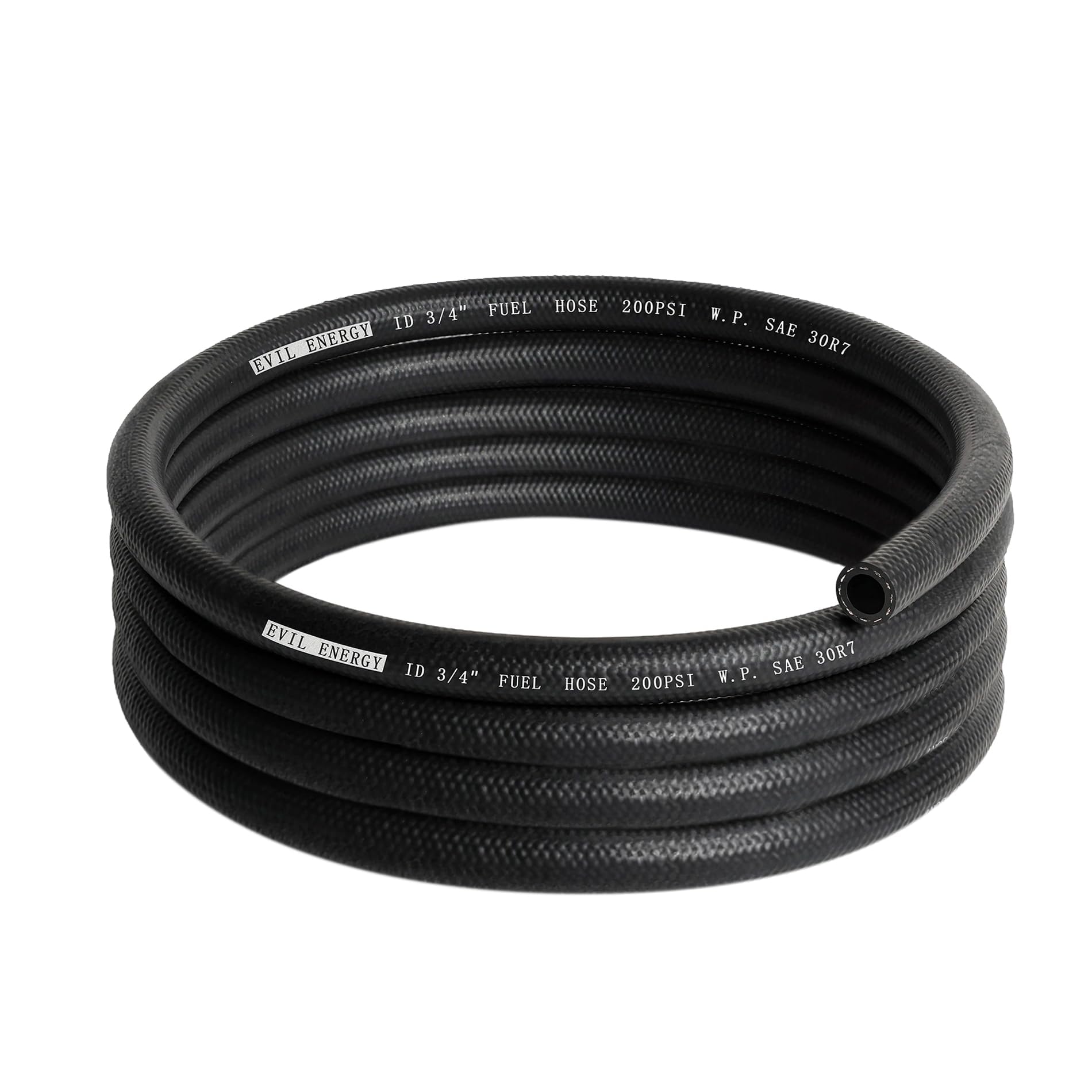 Evil Energy 3/4 Fuel Hose Line Push Lock Nbr Rubber Sae 30R7 10Ft 200Psi