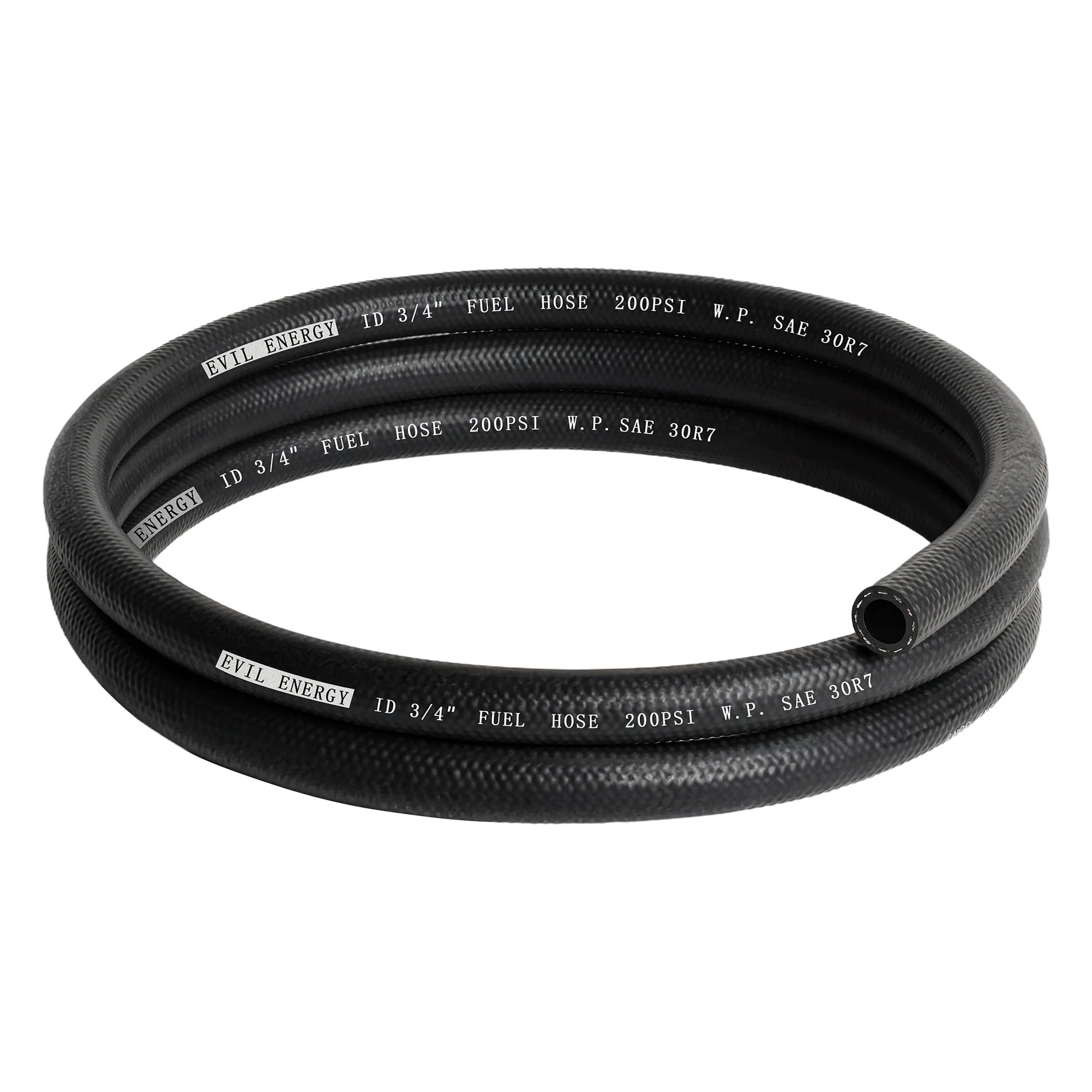 Evil Energy 3/4 Fuel Hose Line Push Lock Nbr Rubber Sae 30R7 5Ft 200Psi