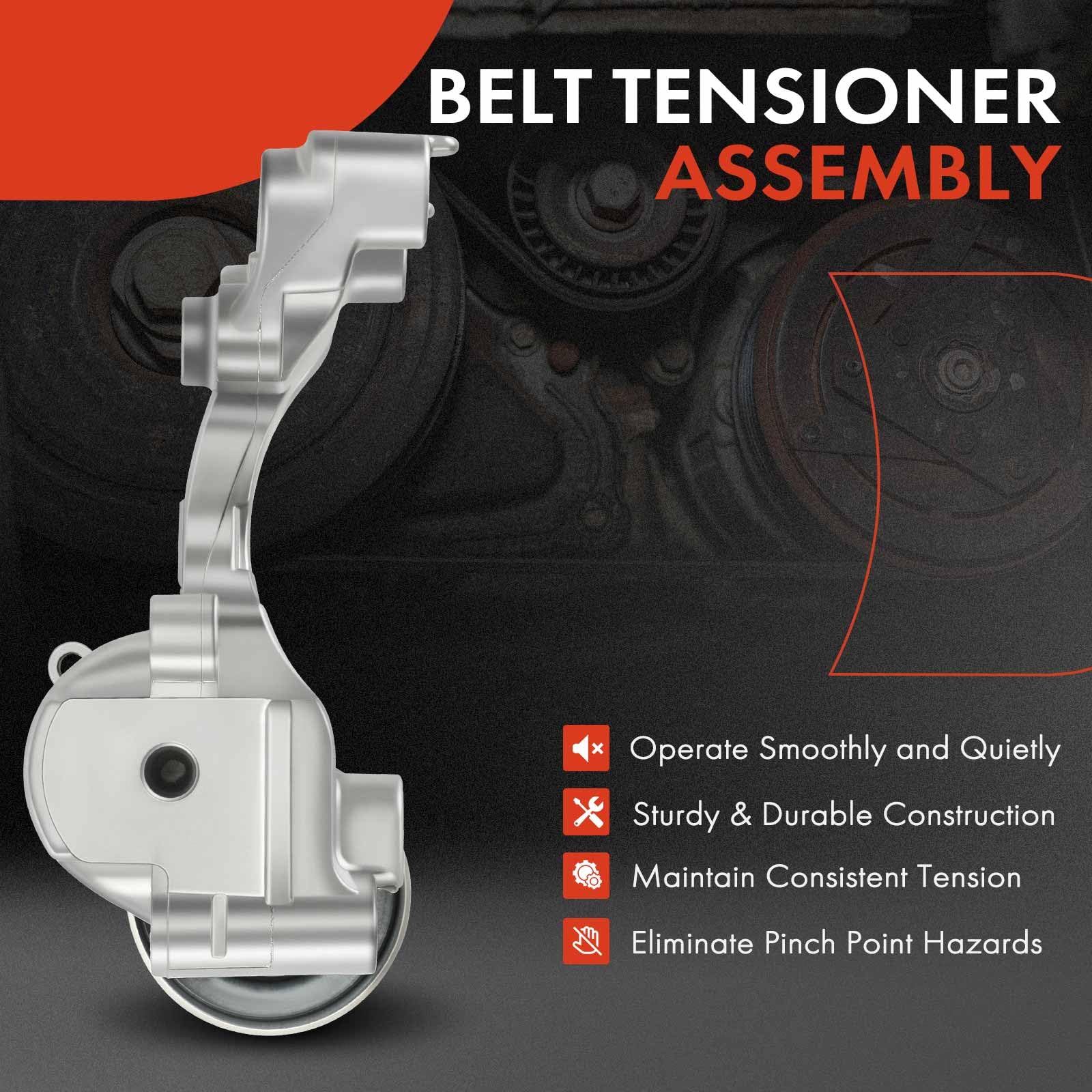 A-Premium Belt Tensioner Assembly With Pulley Compatible With Toyota Camry 2007-2017, Avalon 2005-2018, Sienna, Highlander, Rav4