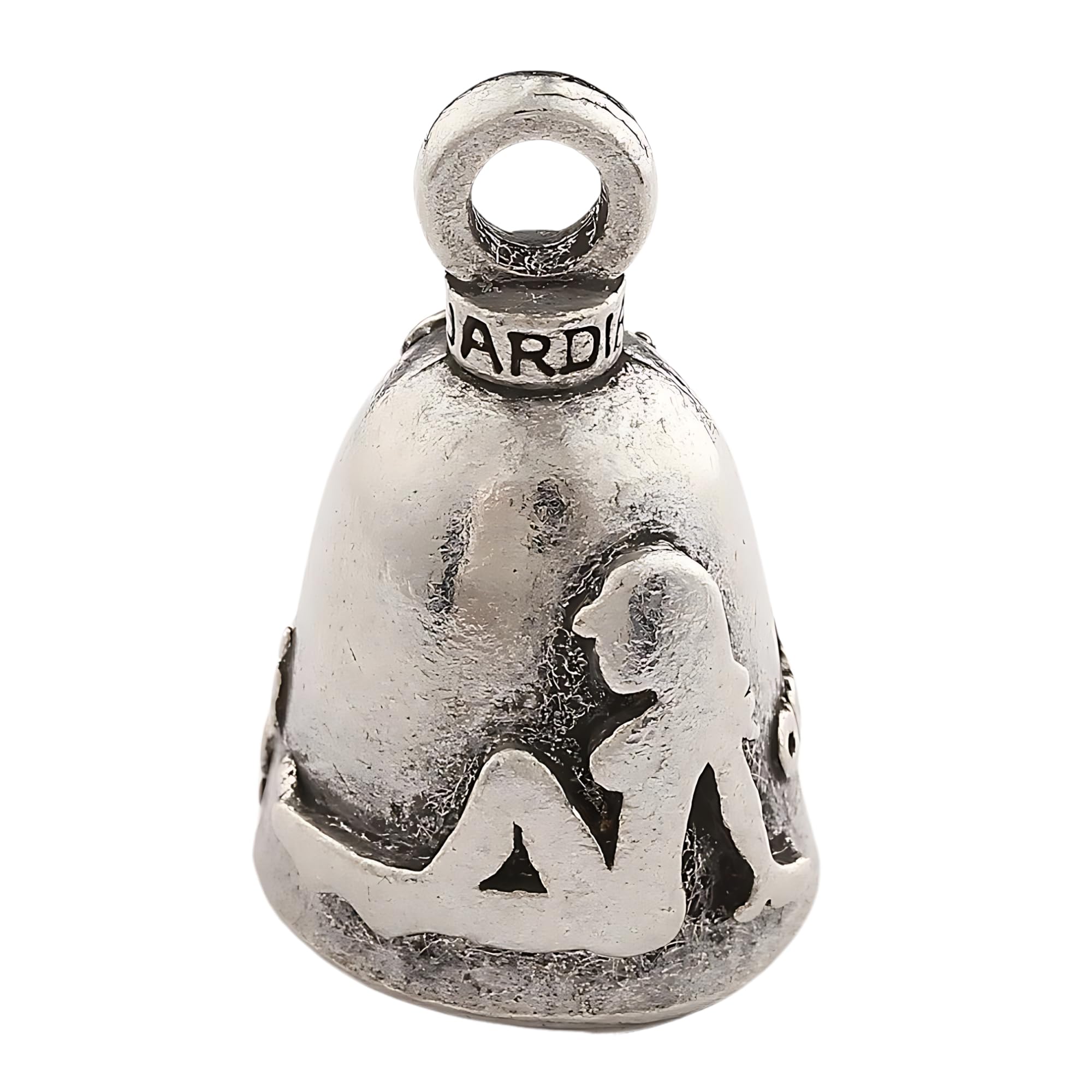 Guardian Bell Mud Flap Girl Good Luck Bell W/Keyring & Black Velvet Gift Bag | Motorcycle Bell | Lead-Free Pewter | Good Luck Gi