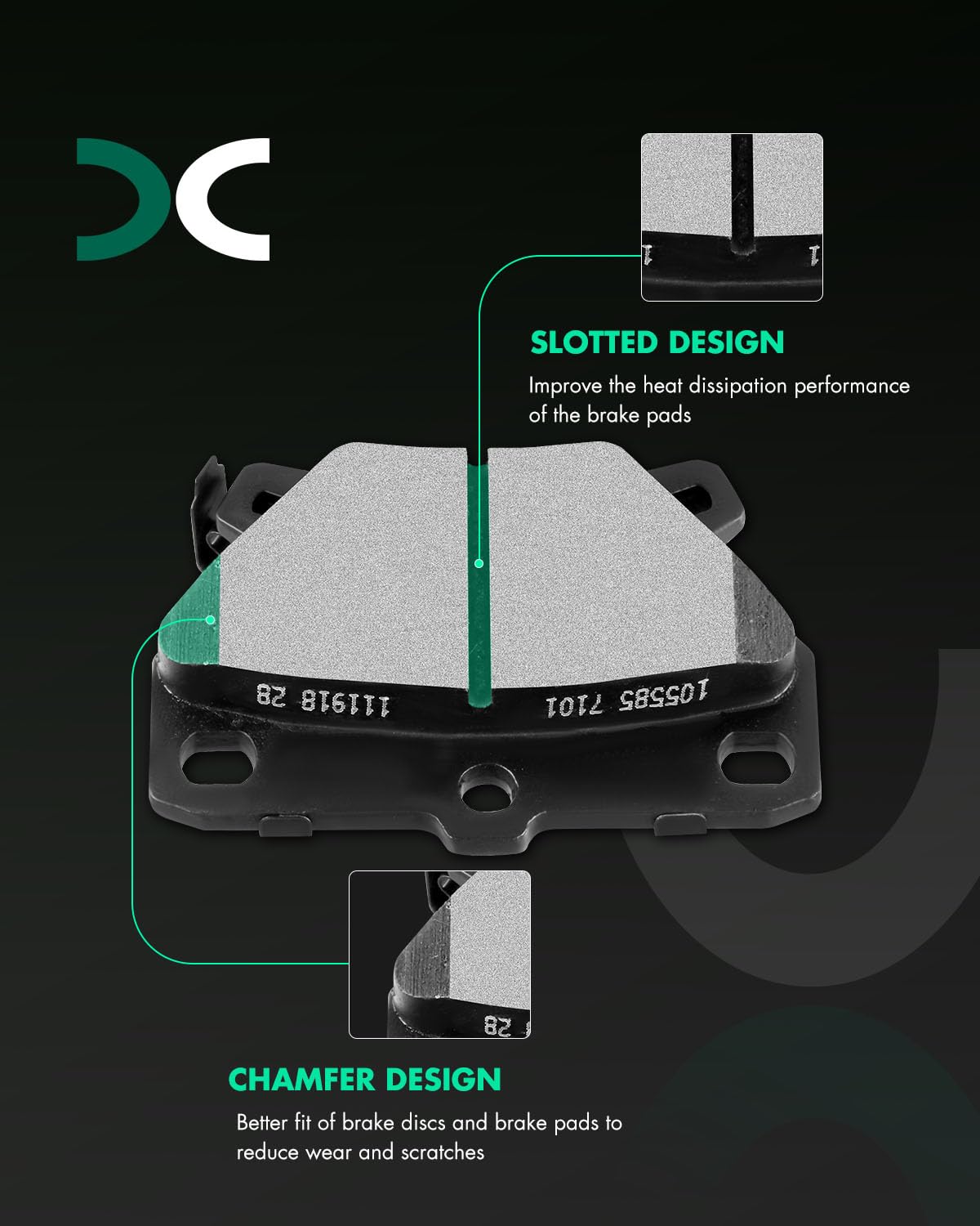 Scitoo D823-7696 Rear Brake Pads Fit For 2003-2006 For Pontiac Vibe,2000-2005 For Toyota Celica,2005-2006 For Toyota Corolla,200