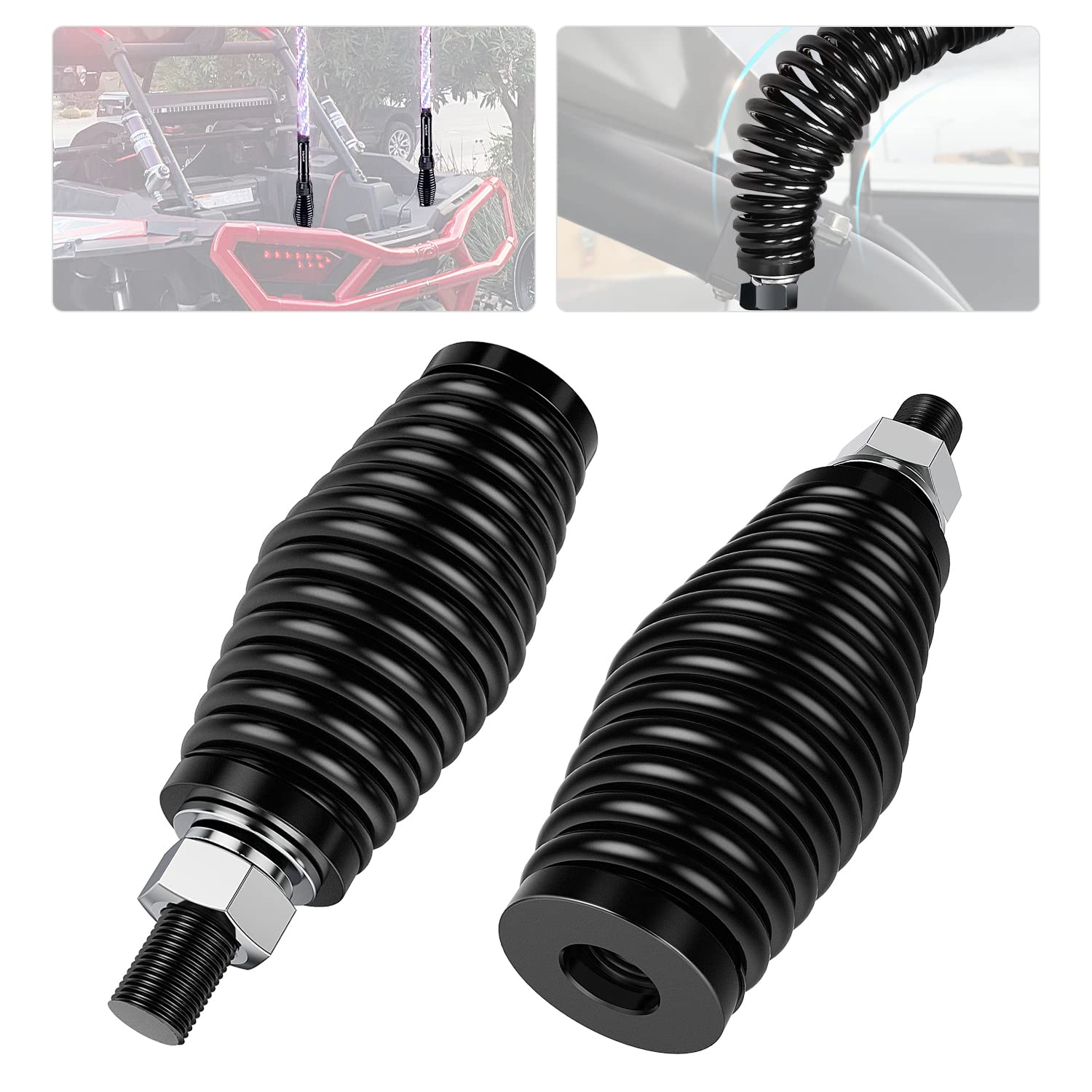 Nilight 2Pcs Heavy Duty Barrel Spring Mounting Base For Whip Light Atv Utv Rzr Sxs Can Am Truck Jeep Off Road