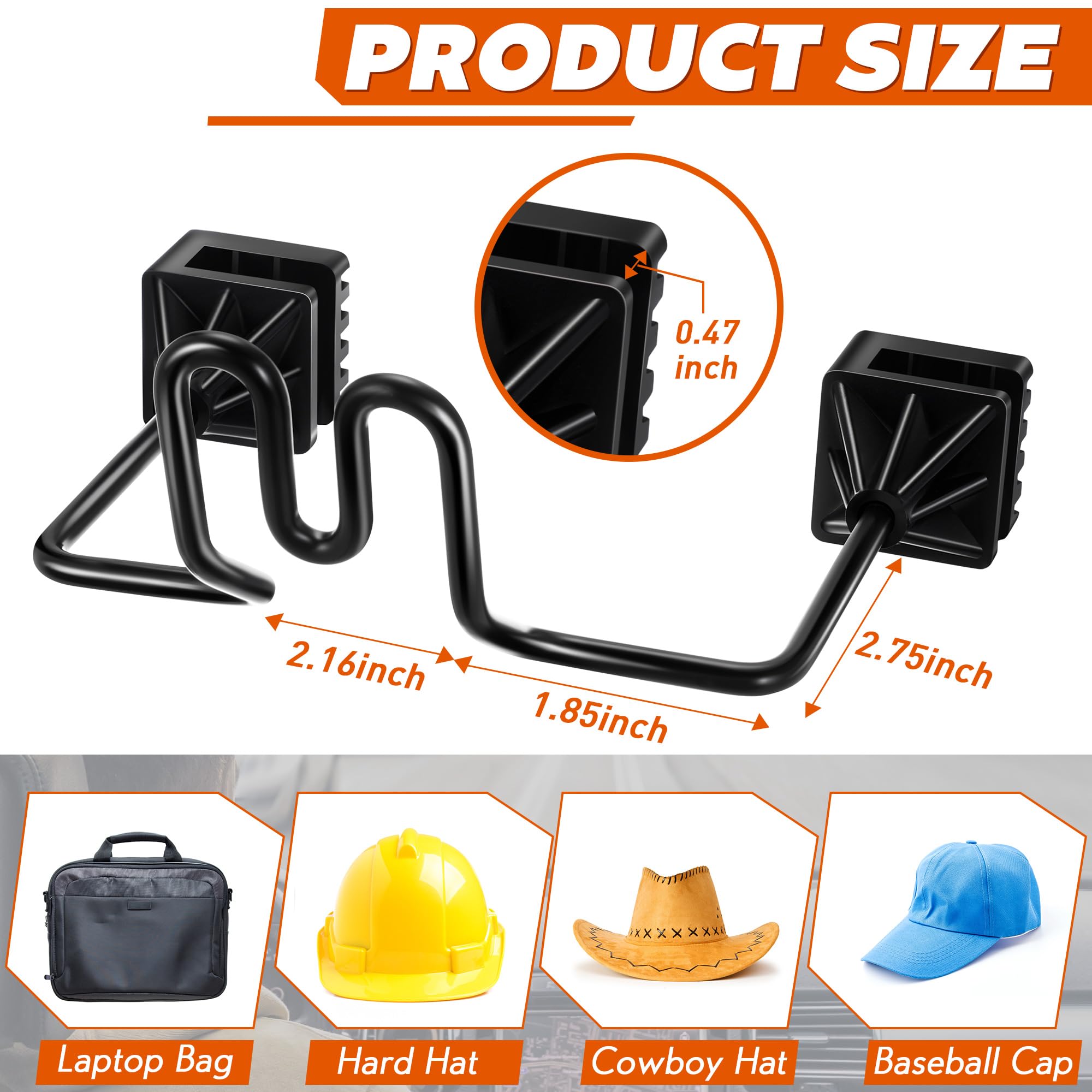 Feekoon 1 Pcs Hard Hat Holder For Truck Car Seat, Car Hat Holder For Truck Suv Car, Caps Clothes Cowboy Hat Holder Car Accessori