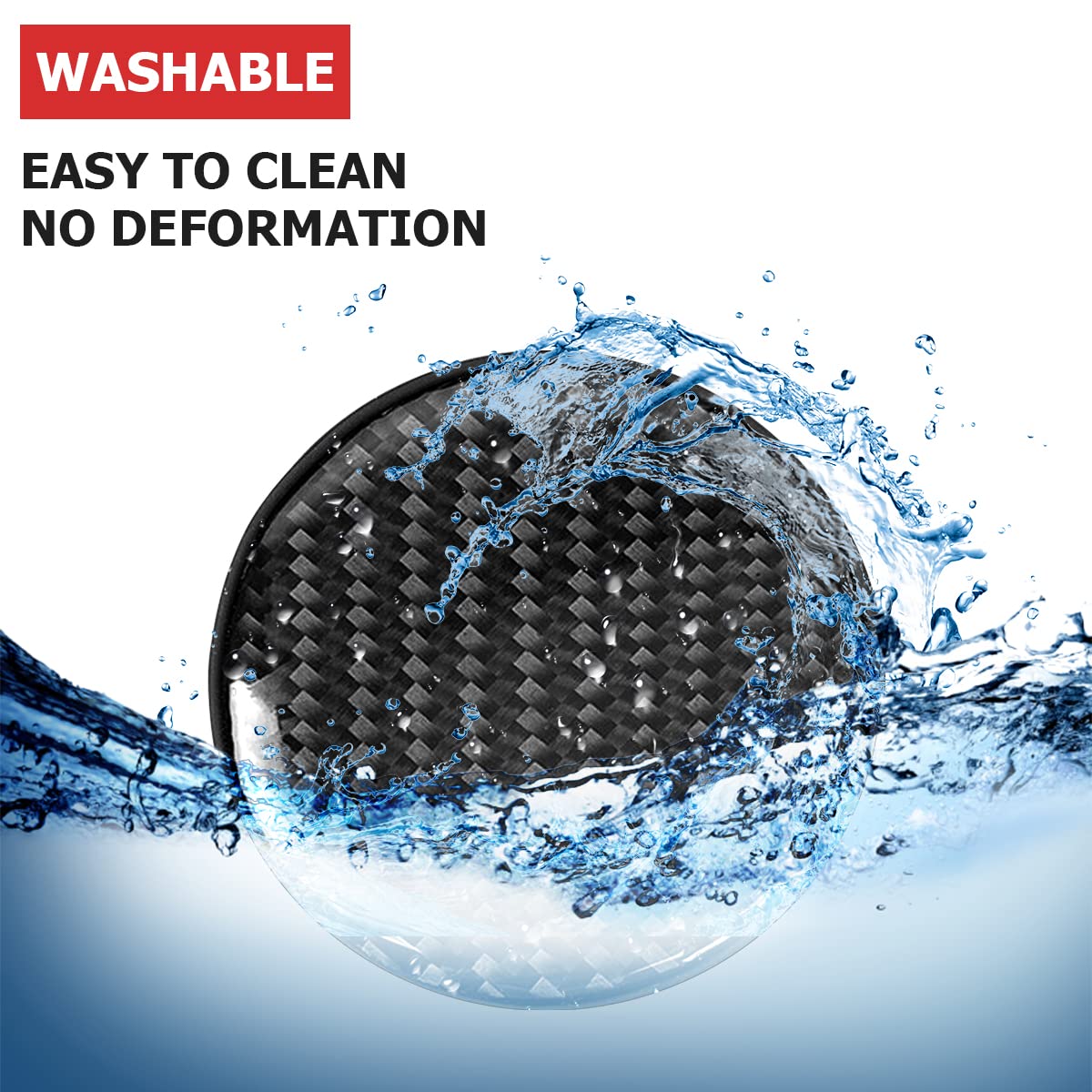 Besulen Car Cup Holder Coaster, 2 Pcs Carbon Fiber Non-Slip Embedded Coasters, Universal 2.75 Inch Cup Holder Insert Coaster Pad