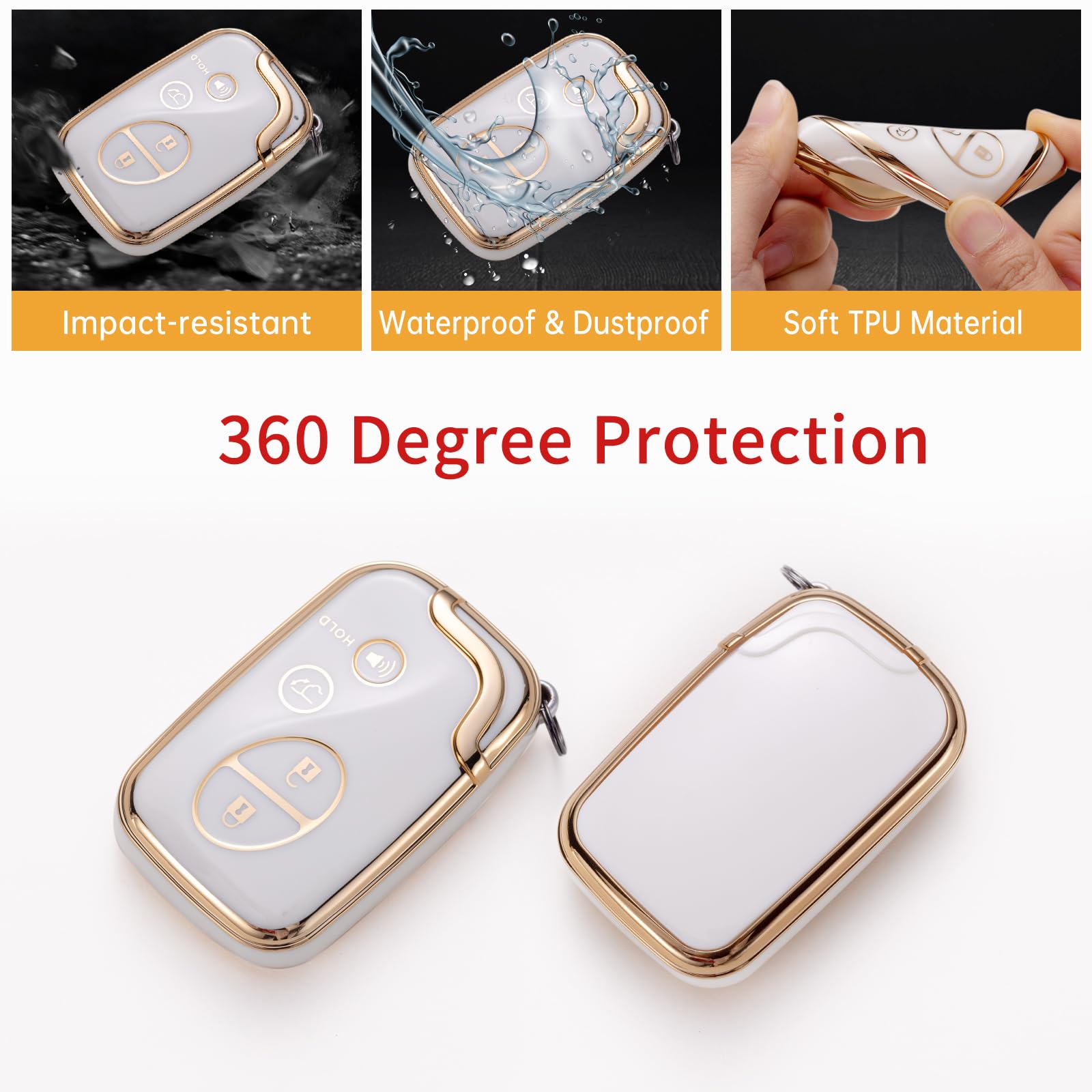 Gematay For Lexus Key Fob Cover, Key Case Shell Compatible With Lexus Gx460 Rx350 Es350 Is250 Gx460 Lx570 Is350 Gs430 Gs300 Gs45