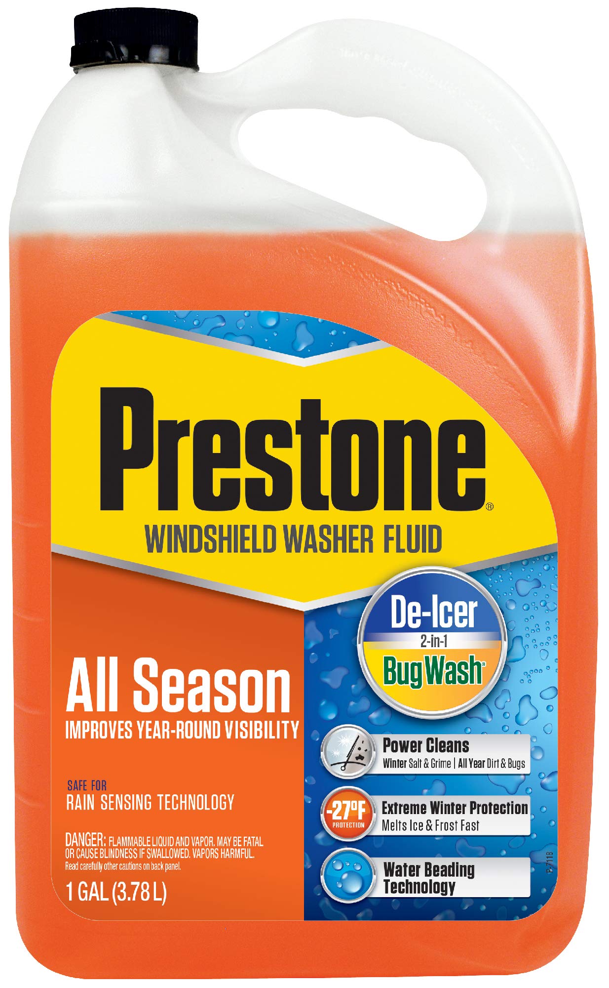 Prestone As658 Deluxe 2-In-1 Windshield Washer Fluid, 1 Gallon