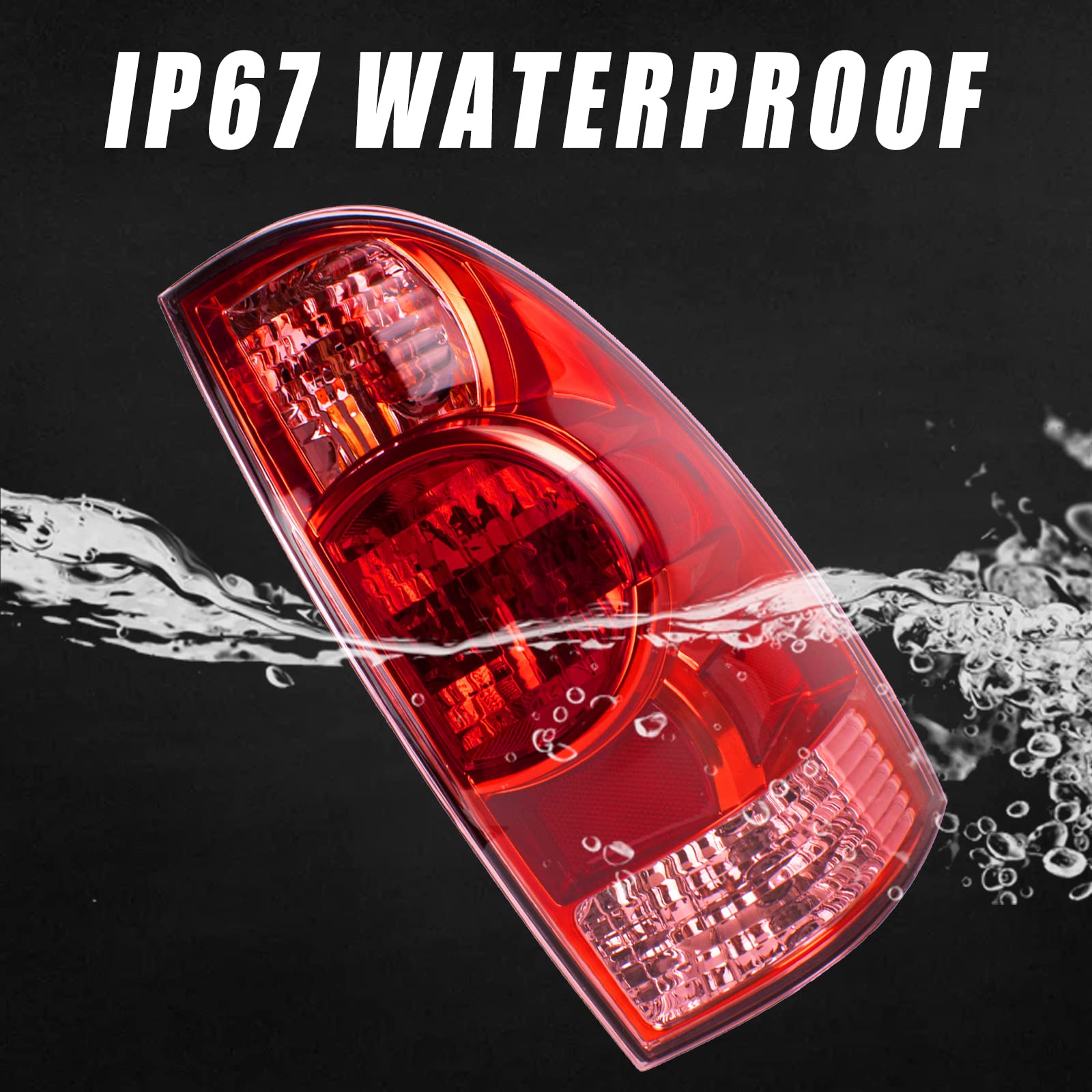 Boine Tail Light Compatible With 2005-2015 Toyota Tacoma Pickup Driver And Passenger Side Rear Brake Lamp Tail Light Bulb And Ha