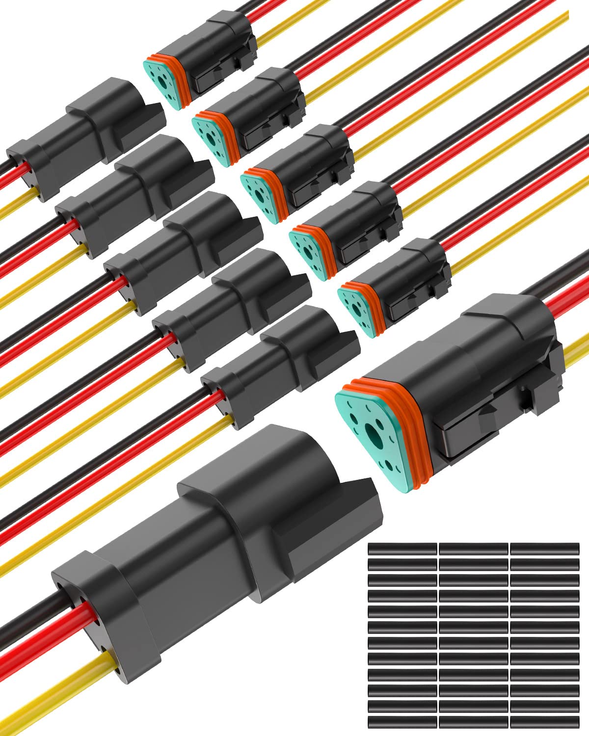 NAOEVO 3 Pin DT Connectors Waterproof, 3 Wire Connector 16 AWG Automotive Electrical Connector, 3 Pin Connectors Male And Female