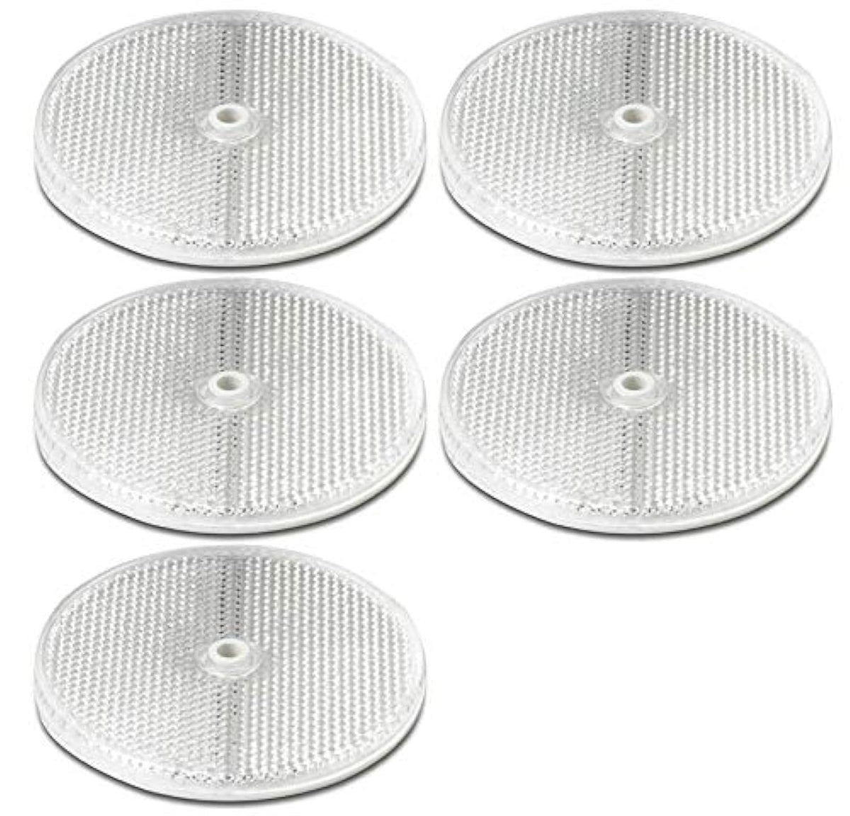 3.165 Ø' Clear Round Front Reflector White Pack Of 5 For Trailers Fence Gate Posts