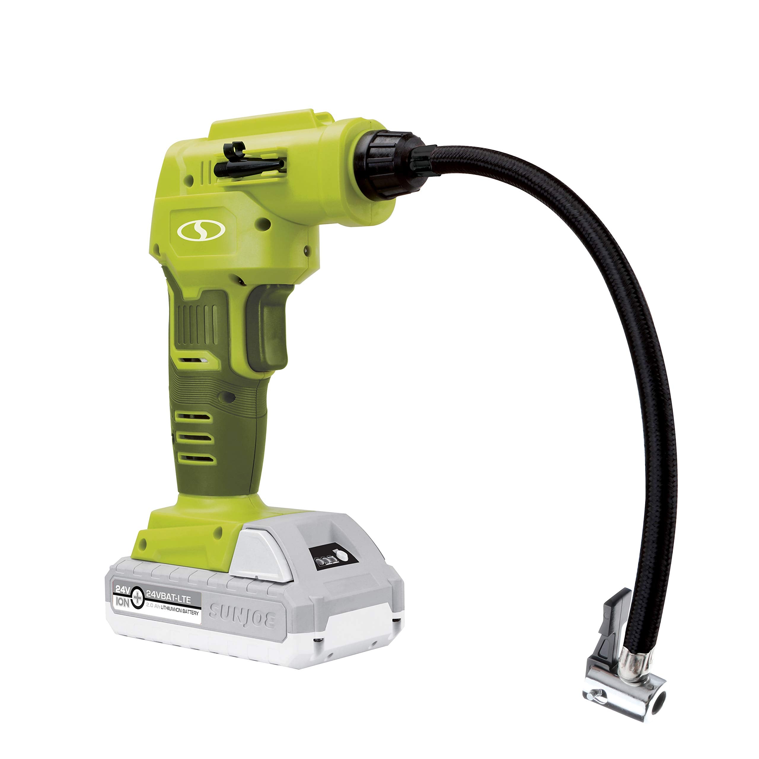 Sun Joe 24V-Ajc-Ajv-Lte 24V Ionmax High Volume Inflator & Portable Air Compressor Kit, W/ 2.0-Ah Battery + Charger, Storage Bag,