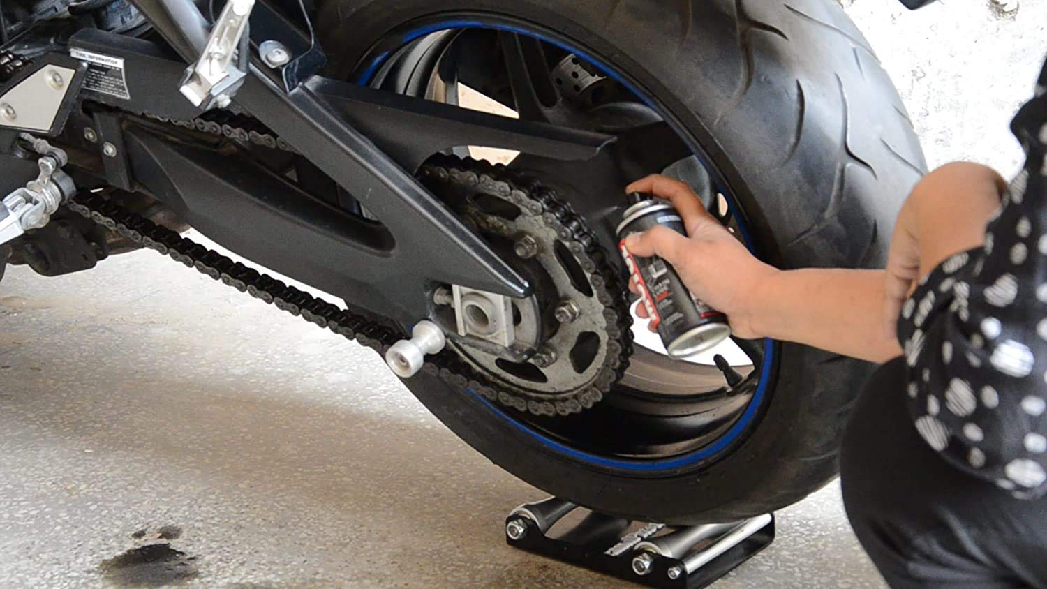 Grand Pitstop Motorcycle & Powersports Maintainence Stand Wheel Cleaning Wheel Roller Stand For Tire Cleaning & Chain Lubrication - Groller Large (Bikes < 600 Lb & Tire Width <240 Mm)