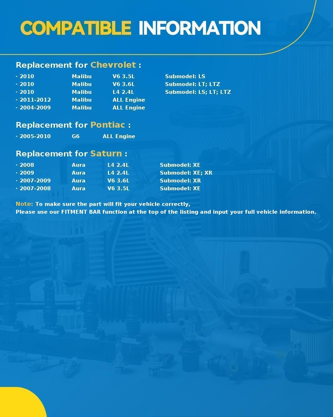 Philtop Front Struts Shock Absorber Fit For Malibu 2004 2005 2006 2007 2008 2009 2010-2012, G6 2005-2010, Aura 2007-2009, Quick