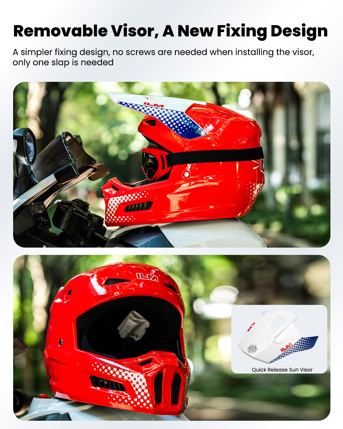 ILM Youth Dirt Bike Helmets Kids ATV Helmet Motorcross BMX Off Road Motorbike with Goggles Gloves Mask DOT Model MT601Y (Popart
