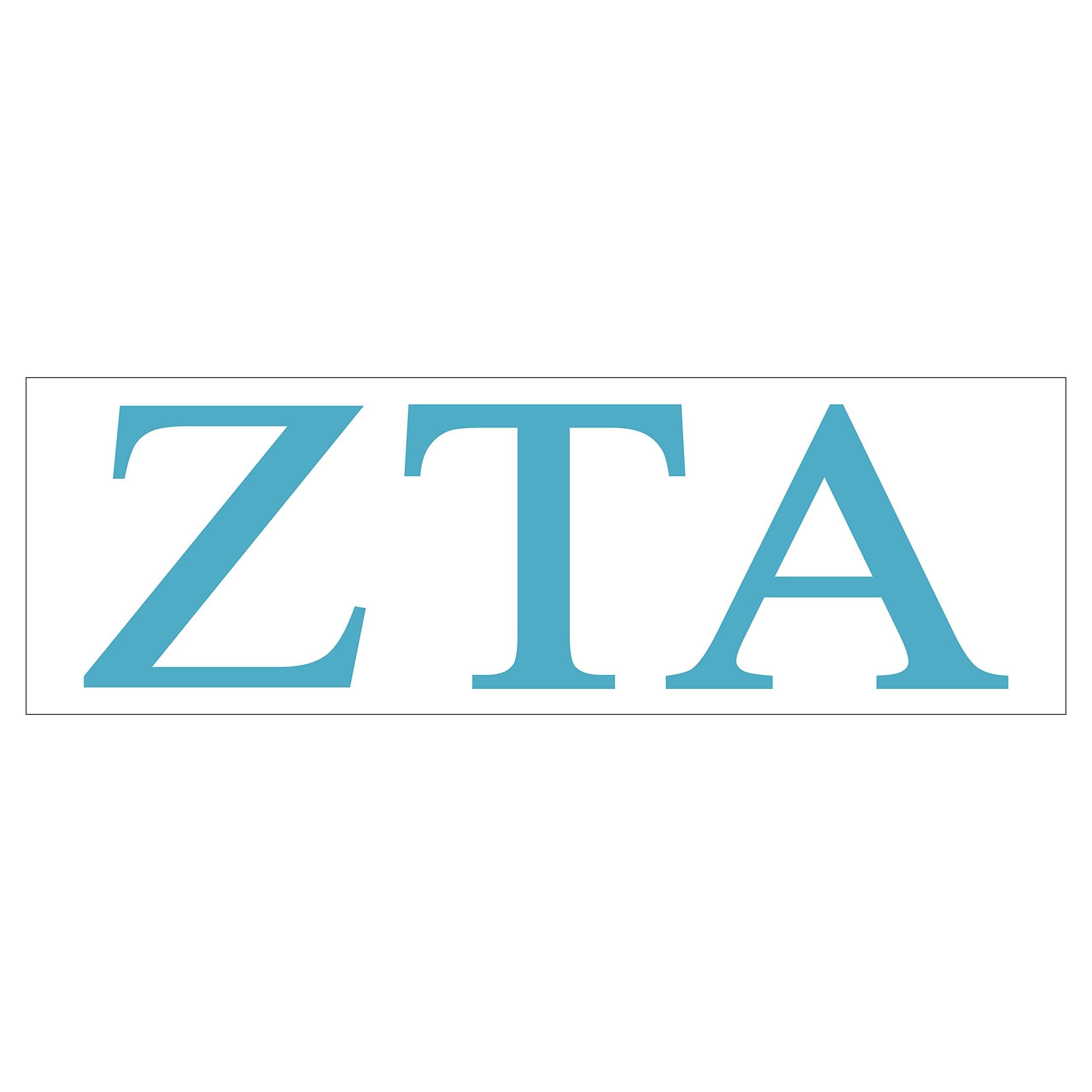 Pro-Graphx Zeta Tau Alpha Greek Sorority Sticker Decal, 2.5 Inches Tall, Sky Blue