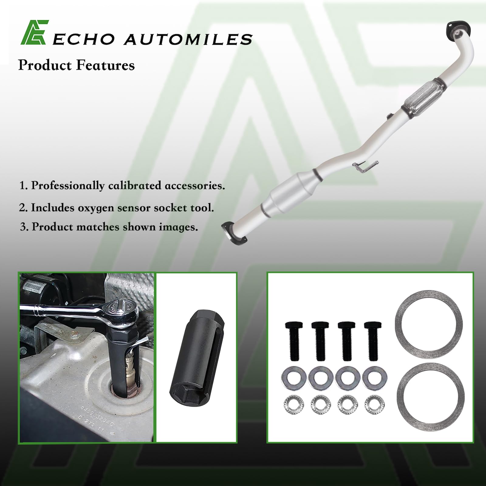 ECHO AUTOMILES Rear Catalytic Converter Compatible with 2002-2006 Camry, 2004-2006 Solara L4 2.4L Catalytic Convertor High Flow