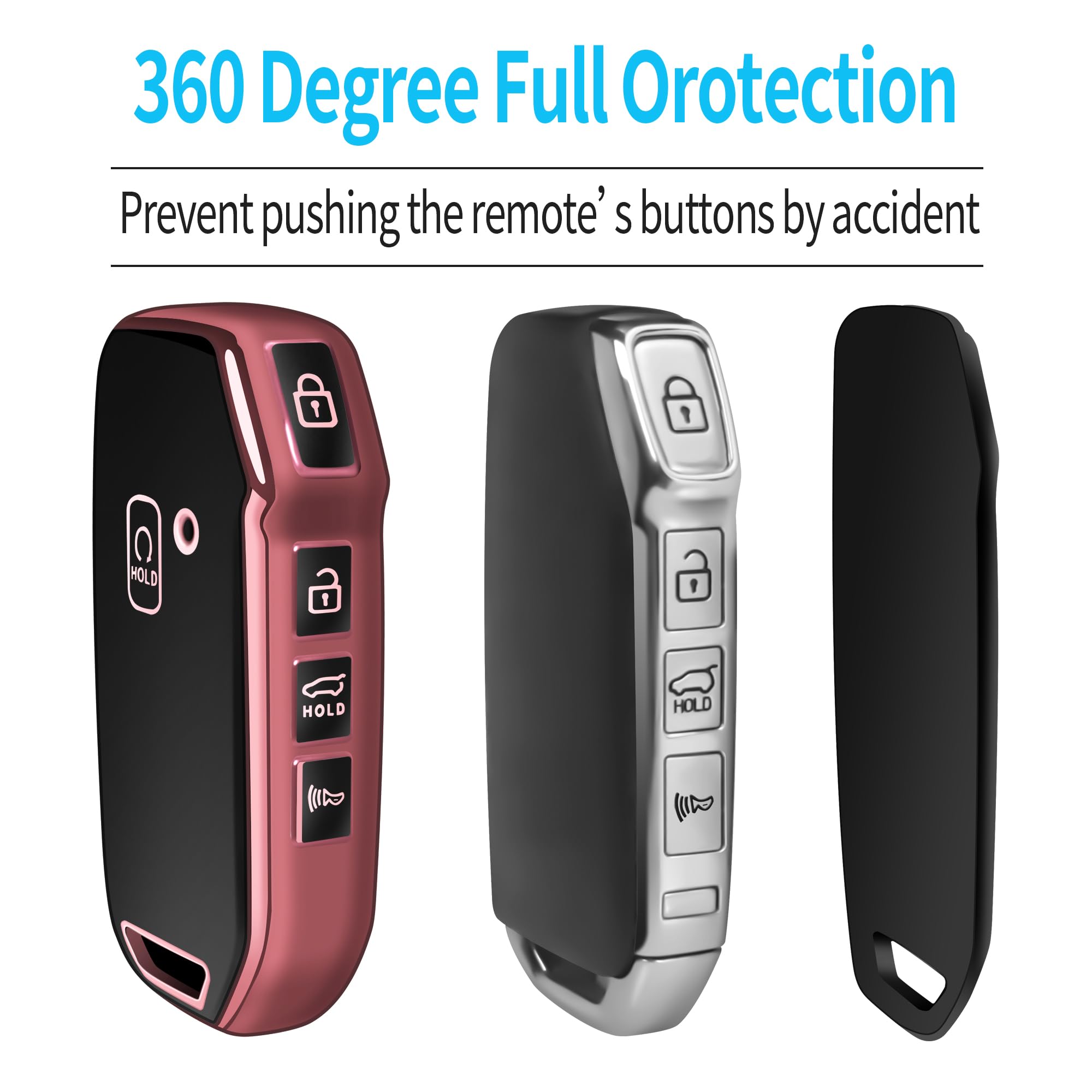 Tukellen For Kia Key Fob Cover,Special Soft Tpu Key Case Cover Protector Compatible With Cerato Ceed Forte Niro Sorento Seltos S