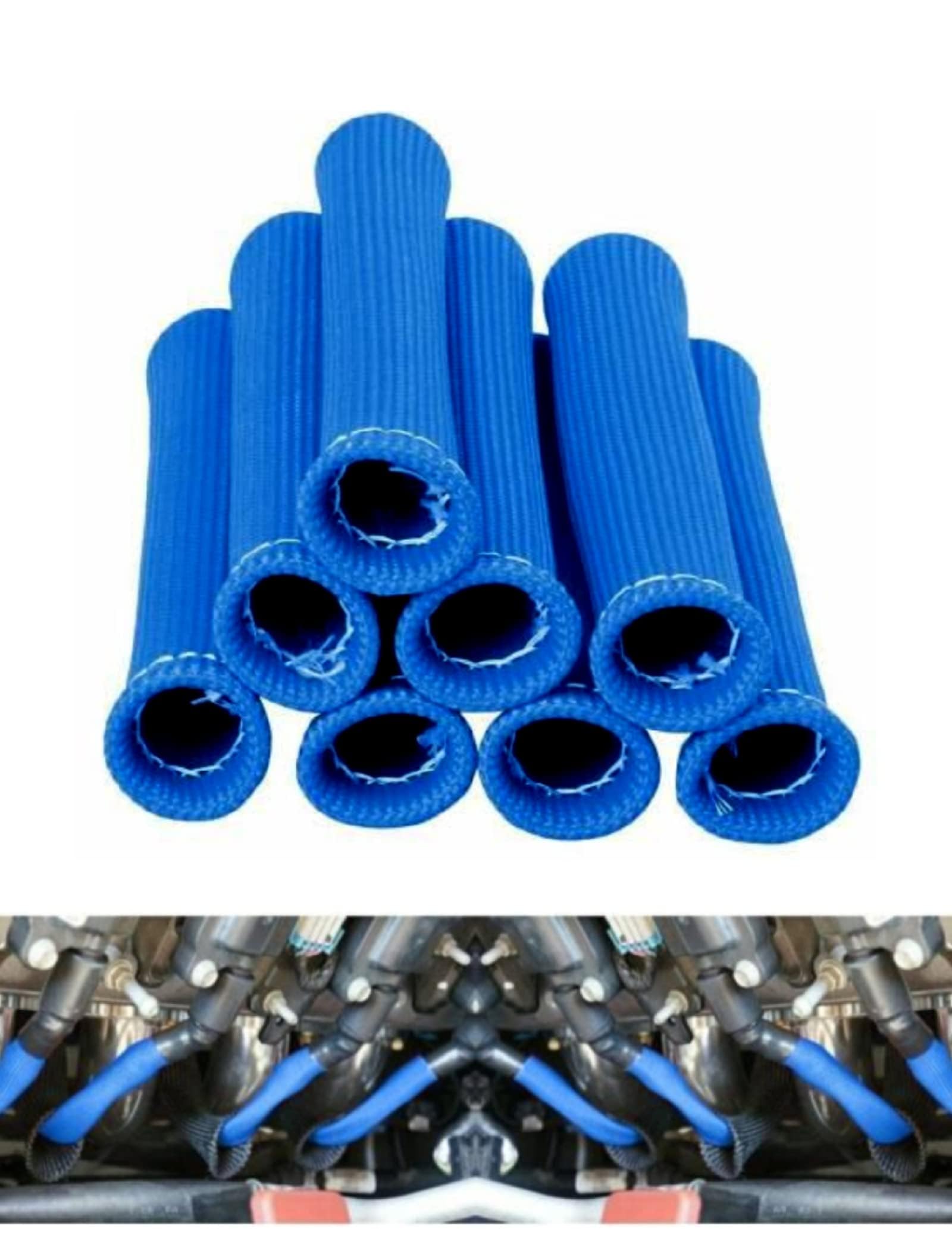 Spark Plug Wire Protection 2500 Degree High Temp Heat Tape Protect 8-Pack(Blue)