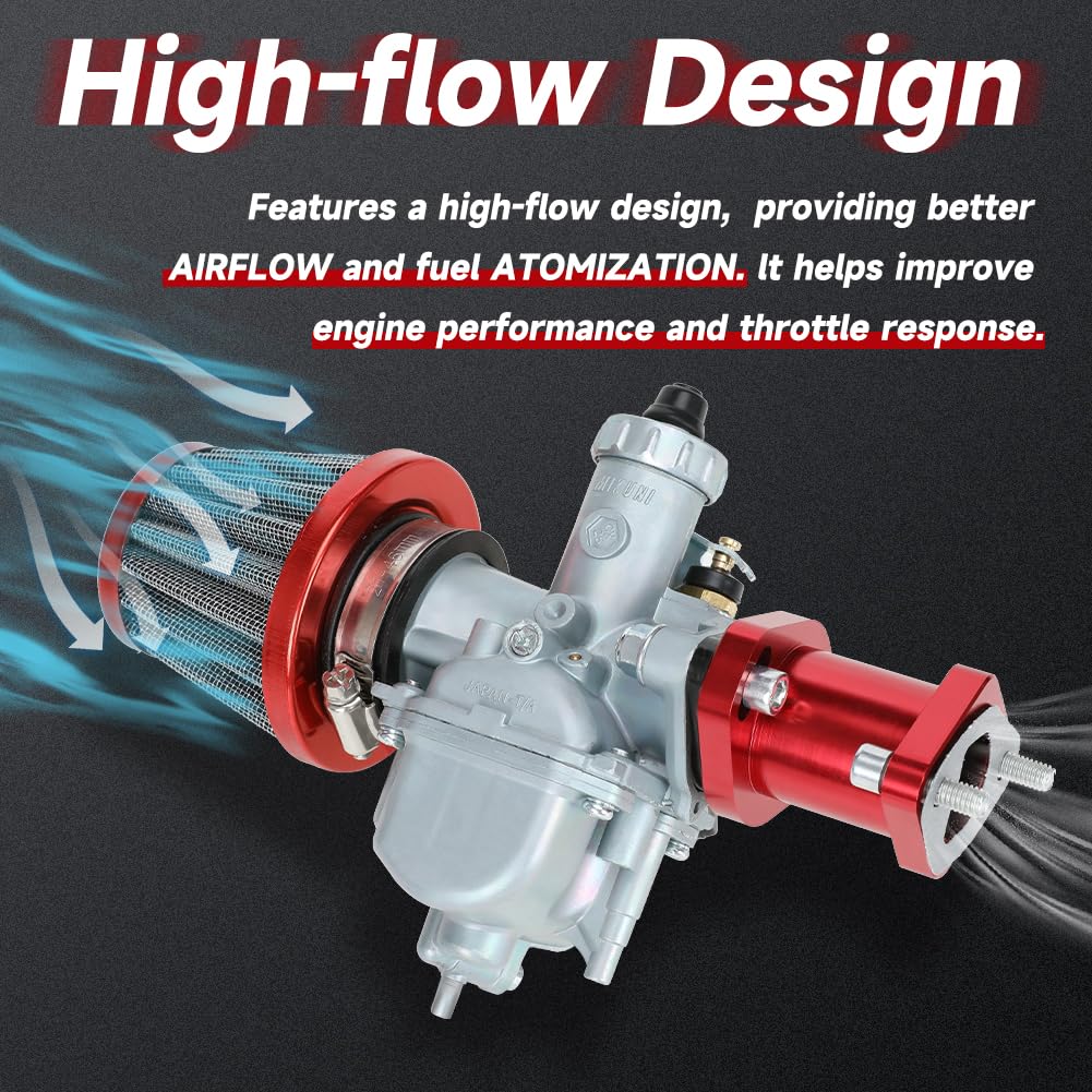 FVRITO VM22 26mm Carburetor Throttle Assembly Kit for Predator 212cc/224cc/196cc, Coleman Mini Bike, Go Kart, Baja MB200, Performance Parts