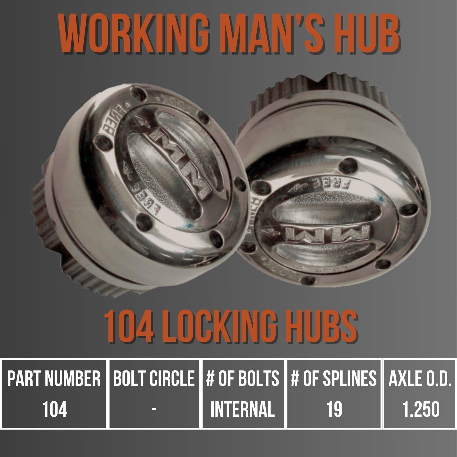 Mile Marker 104 Pair of Billet Silver Premium Locking Hubs fits 1974 1987 Cherokee Gladiator Wagoneer - Built for Durability & Reliability in Extreme Off Road Conditions