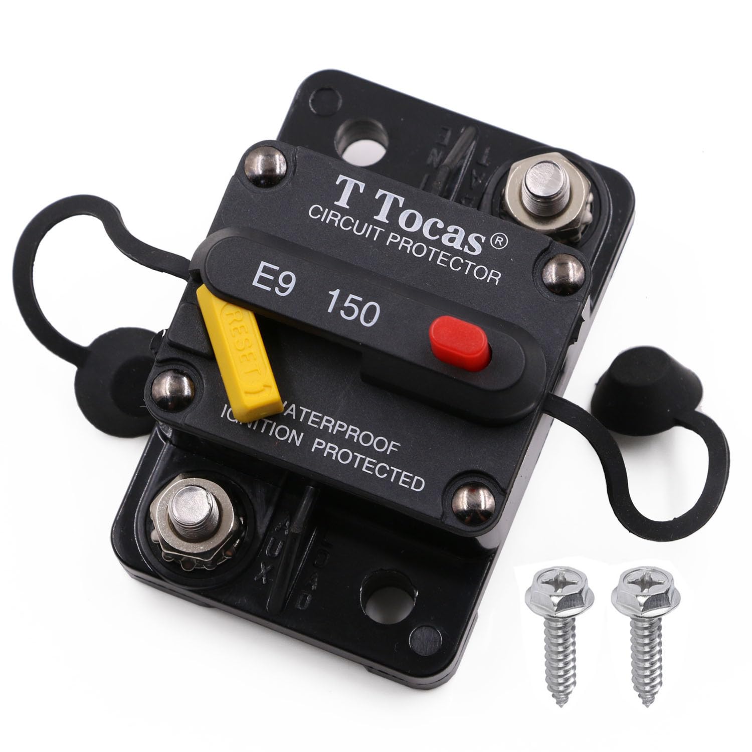 T Tocas 150 Amp Car Audio Circuit Breaker 12V - 48V Dc With Led Indication Waterproof 150A T3 Switchable Resettable