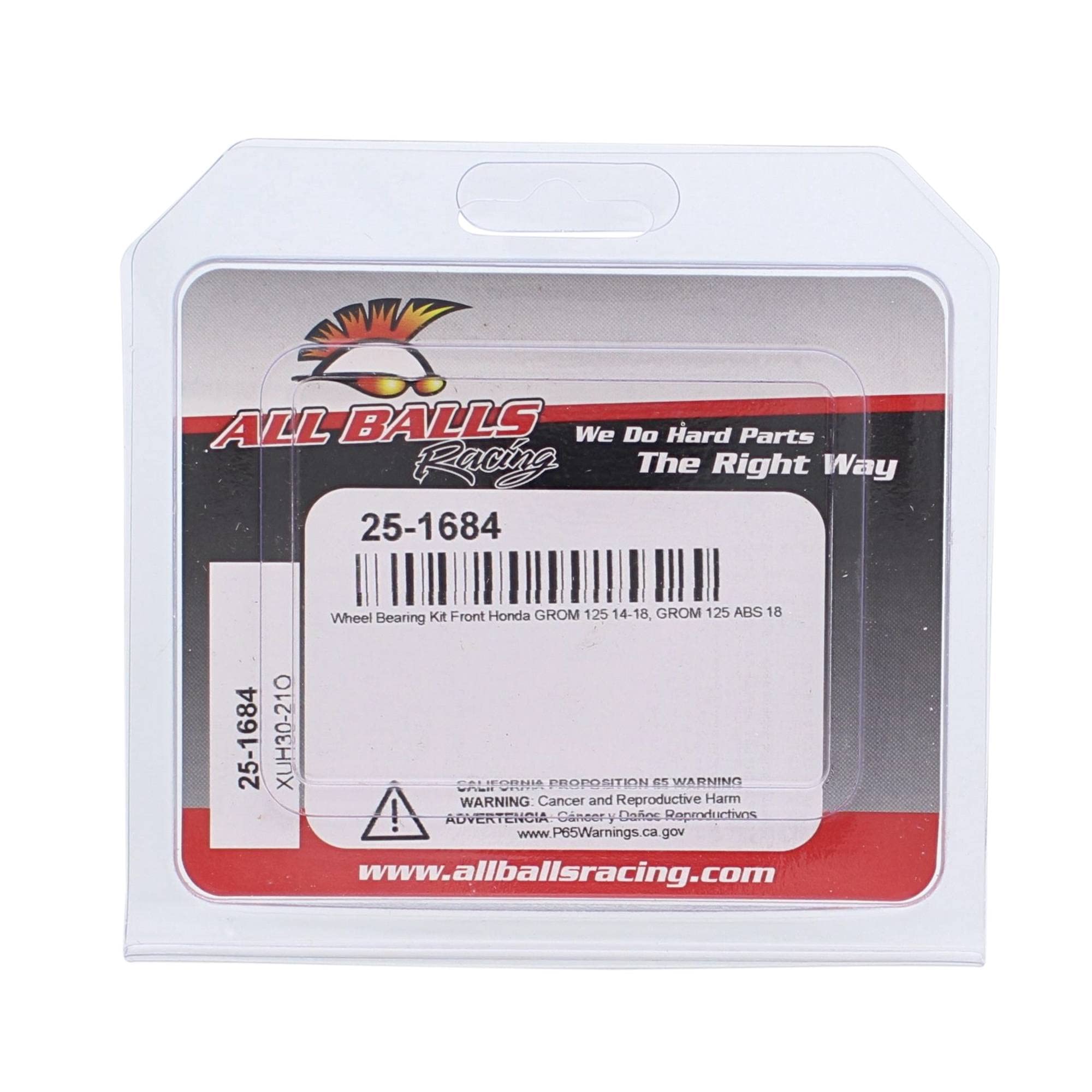 New All Balls Racing Front Wheel Bearing Kit 25-1684 Compatible With/Replacement For Honda Grom 125A 18