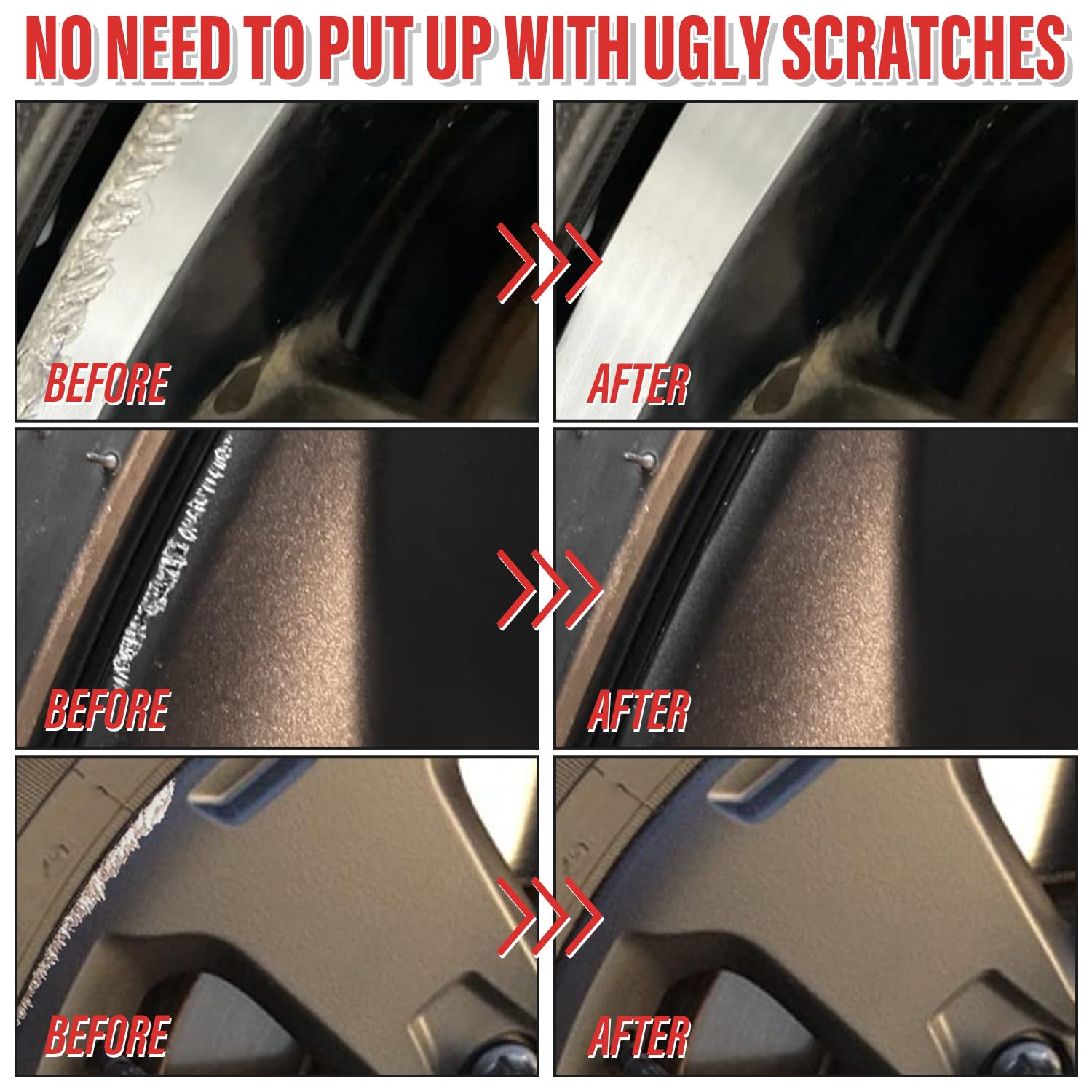 Smaphy Wheel Scratch Repair Kit, Silver Rim Touch Up Paint, Wheel Repair Kit Curb Rash Wheel Paint Rim Paint Pen For Wheel Repai