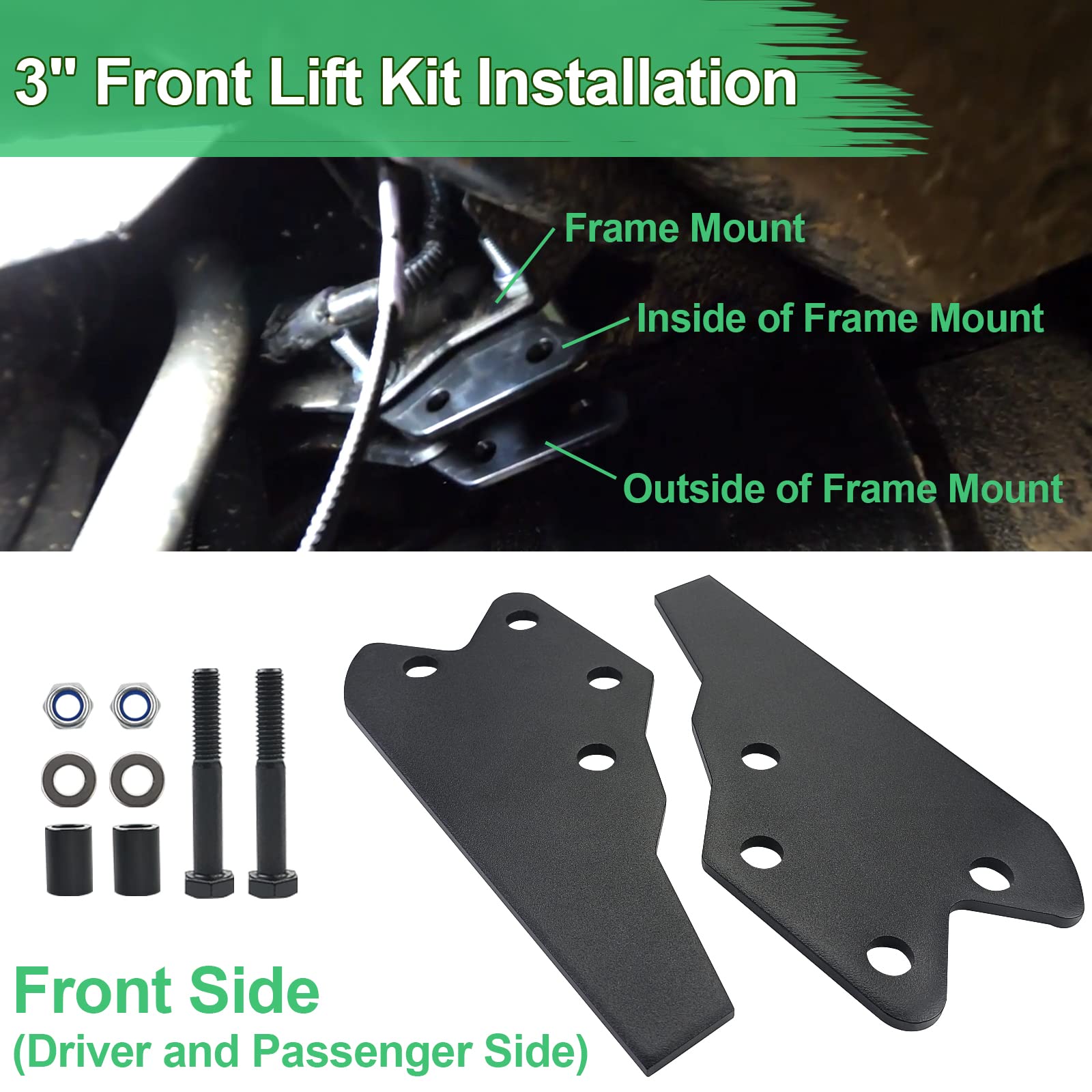 Utv Ranger Lift Kit - Starknightmt 3' Ranger Front & Rear Bracket Lift Kit Compatible With Polaris Ranger 570 Fullsize/Xp 570/Xp 900/ Xp 1000/1000 Diesel 2013-2022