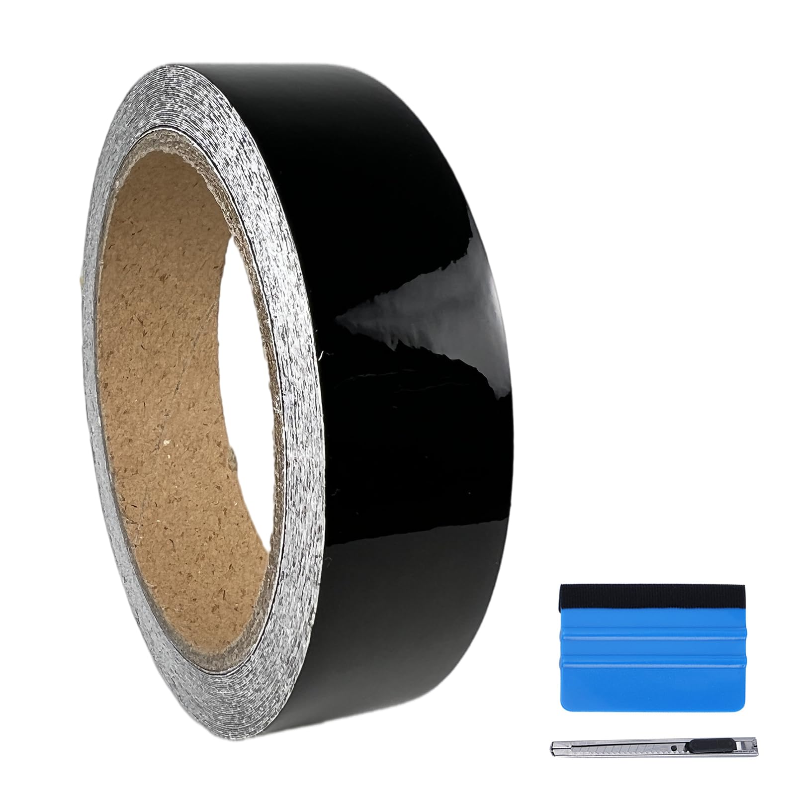 Lzlrun Free Tool Kit High Gloss Vinyl Wrap Kit For Black Out Chrome Delete Window Trim Door Trim (1Inches X 30Feet)