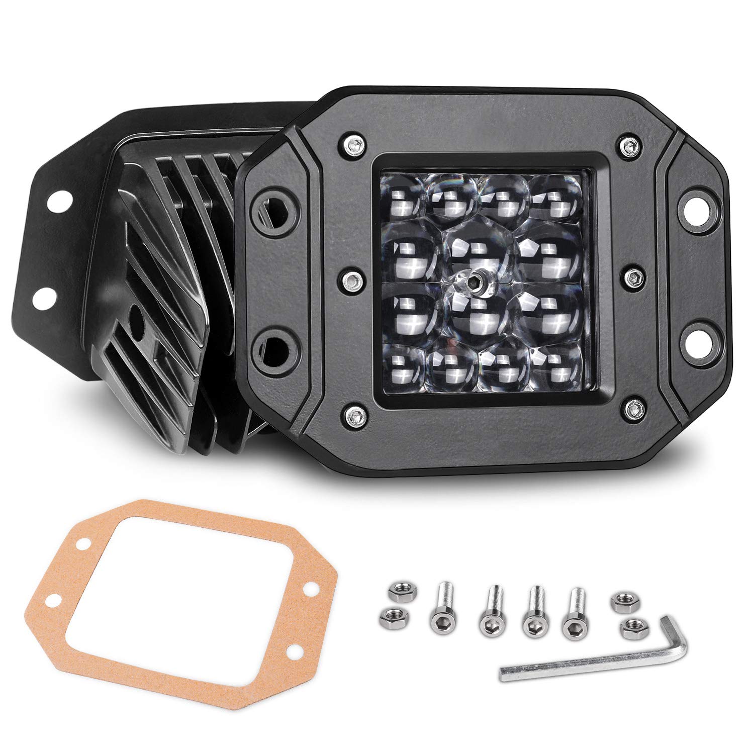 Flush Mount Led Pods, Nirider 2Pcs 84W Bumper Lights 5 Inch Spot Beam Driving Lights Led Light Bar Flush Led Work Light Off Road