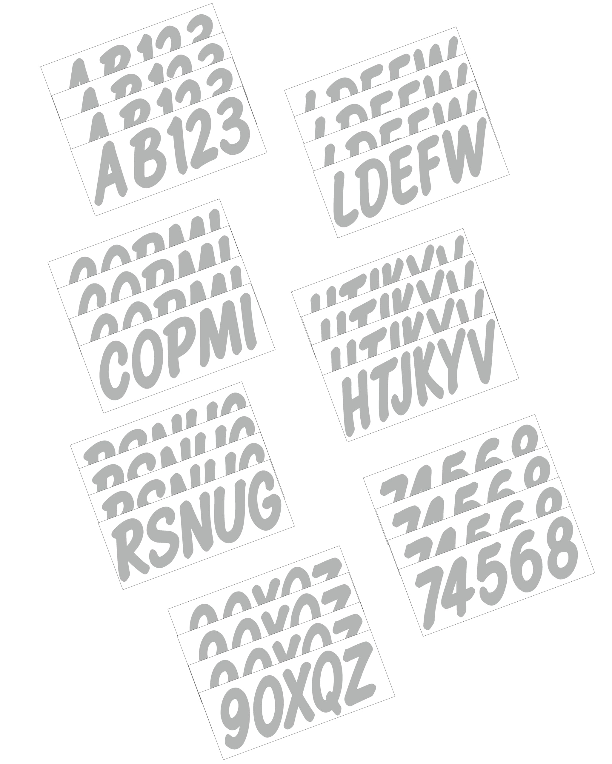 Hardline Products Series 400 Factory Matched 3-Inch Boat & PWC Registration Number Kit - SIL400EC