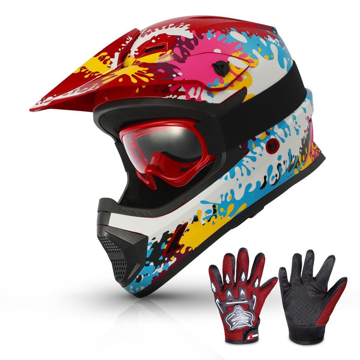 Tcmt Dot Youth Kids Atv Motorcycle Helmets Full-Face Kids Helmet With Adjustable Chin Strap For Boys And Girls Kids Dirt Bike Bm