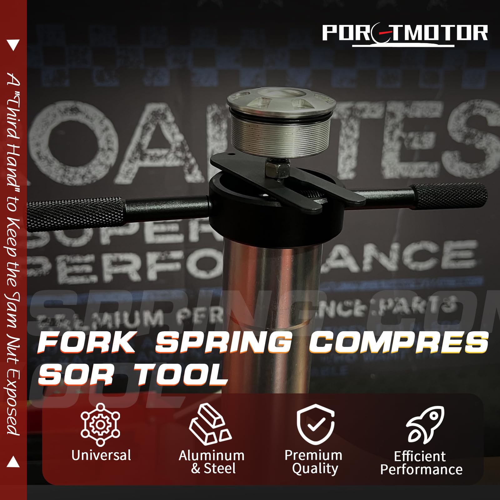 Porotmotor Motorcycle Fork Service Tool Kit, 3Pcs Fork Maintenance Tool Set Fork Oil Level Tool, Fork Spring Compressor, And Dam