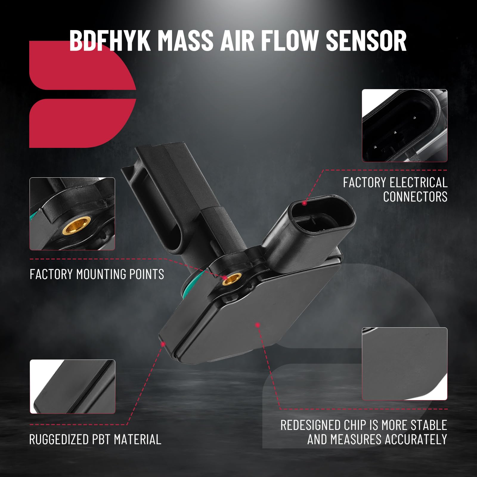 Bdfhyk Mass Air Flow Sensor Meter Maf 213-3428 19112543 Afh50M-05 Compatible For Buick Oldsmobile Pontiac 3.8L, 1999-2005 Lesabre, 2000-2005 Impala, 1999-2005 Bonneville, 1999-2002 Camaro