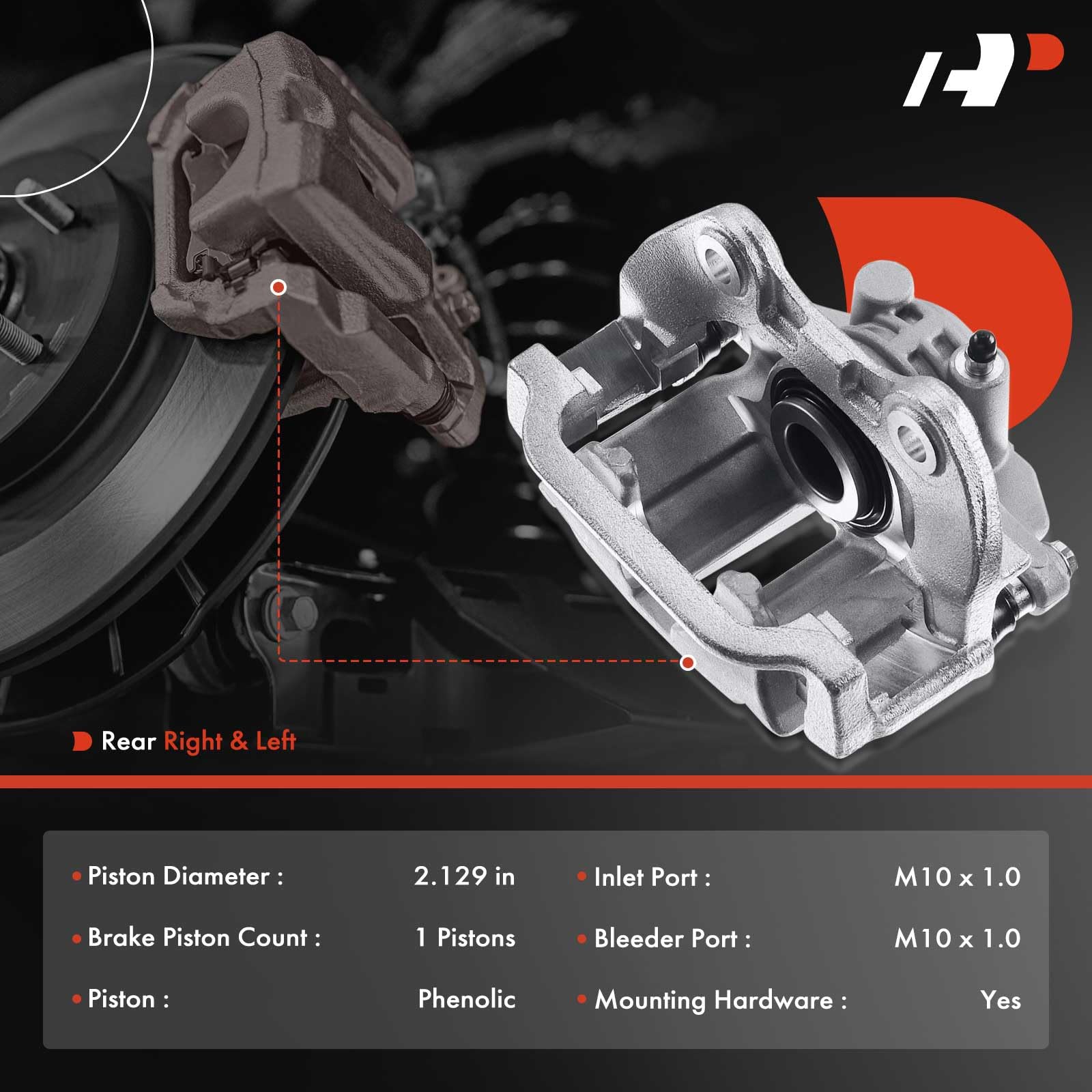 A-Premium Brake Caliper Assembly Replacement For Cadillac Deville Chevrolet Astro Tahoe Silverado 1500 Suburban Gmc Safari Sierr