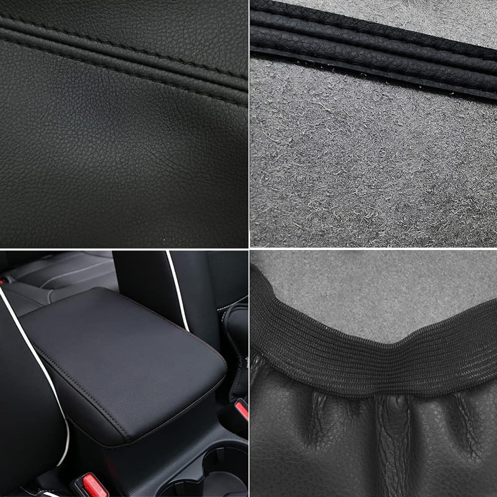 Auprite Center Console Cover For Mazda Cx5 2018-2023 2024, Auto Center Console Cover Pad Pu Leather Car Armrest Seat Box Cover Protector For Mazda Cx5 Accessories (Black With Black Stitches)